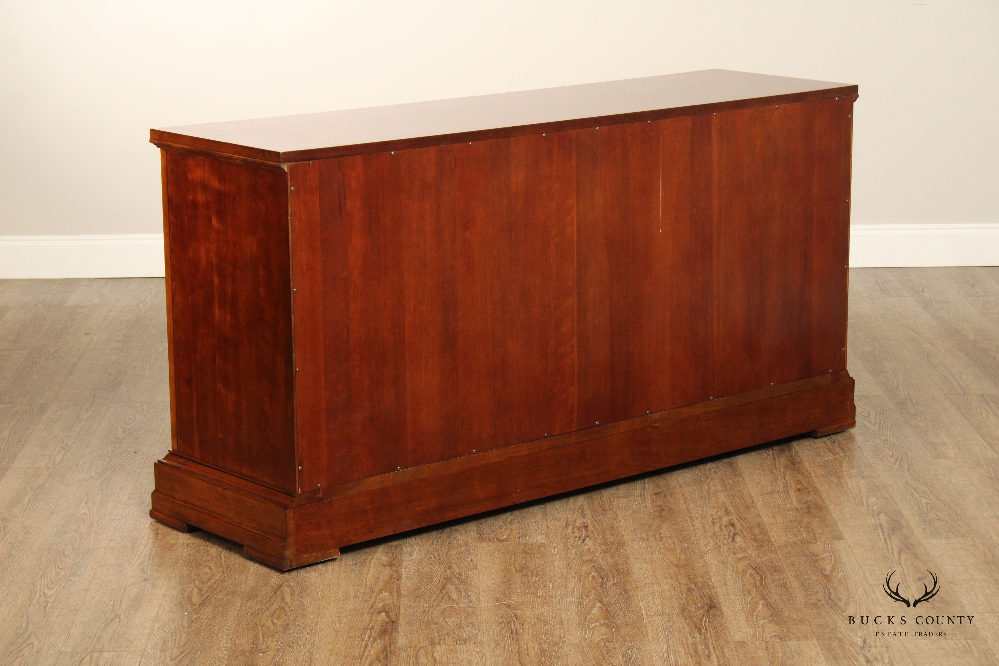 Ethan Allen Louis Philippe Style Burlwood Credenza Sideboard