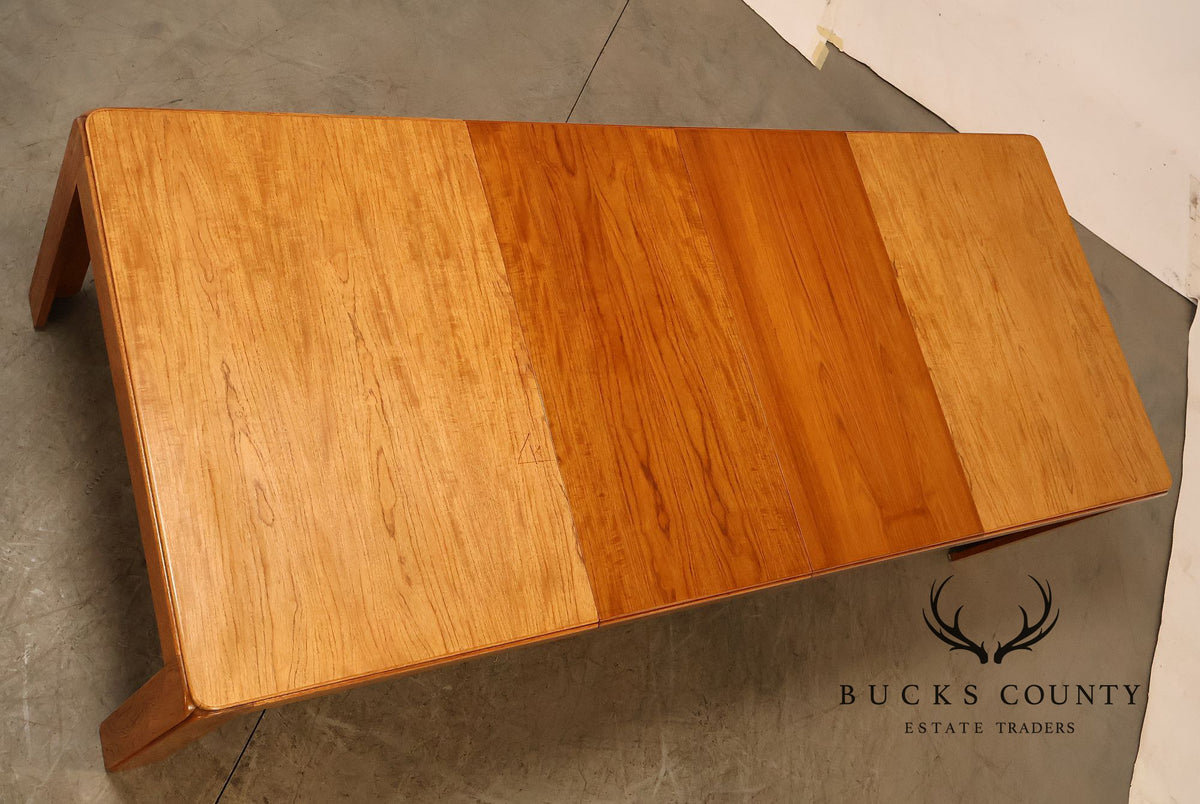 N. Eilersen A/S Danish Modern Teak Extension Dining Table With Two Leaves