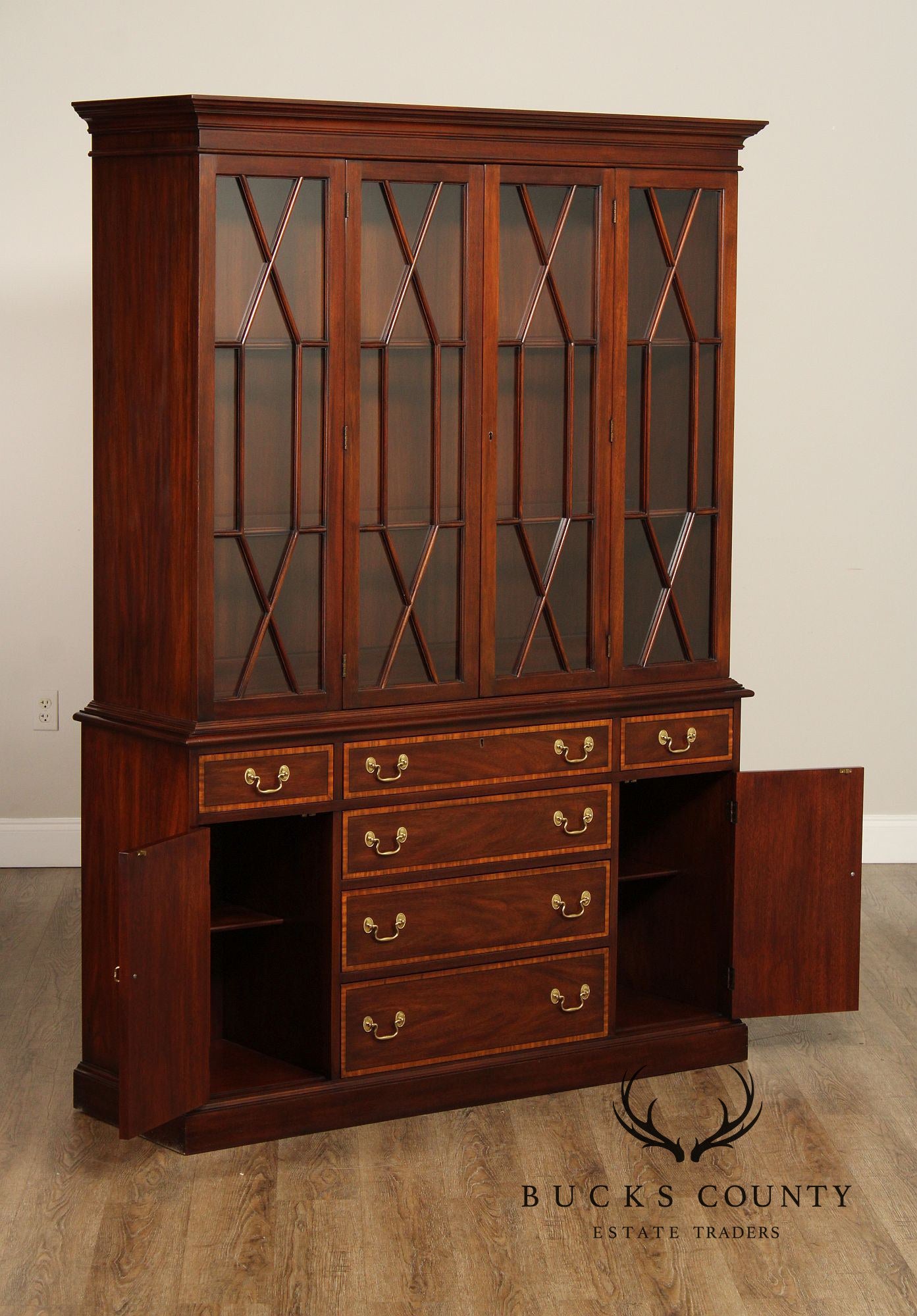 Henkel Harris Georgian Style Mahogany China Cabinet