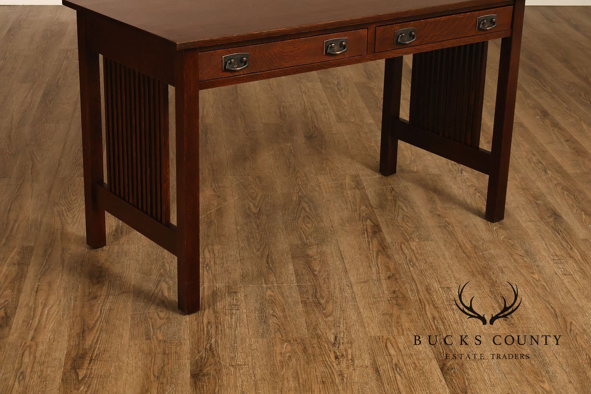 Stickley Mission Collection Oak Spindle Library Desk
