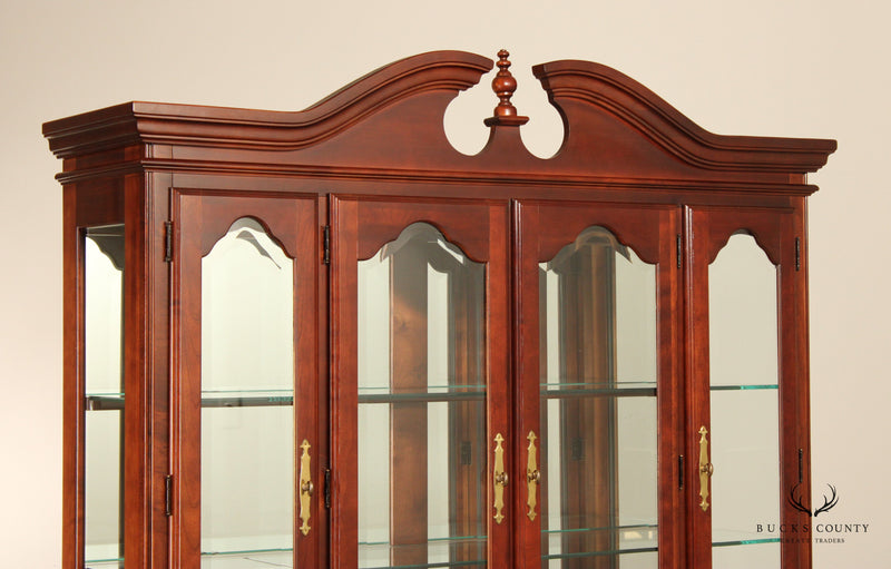 American Drew Chippendale Style Cherry China Cabinet