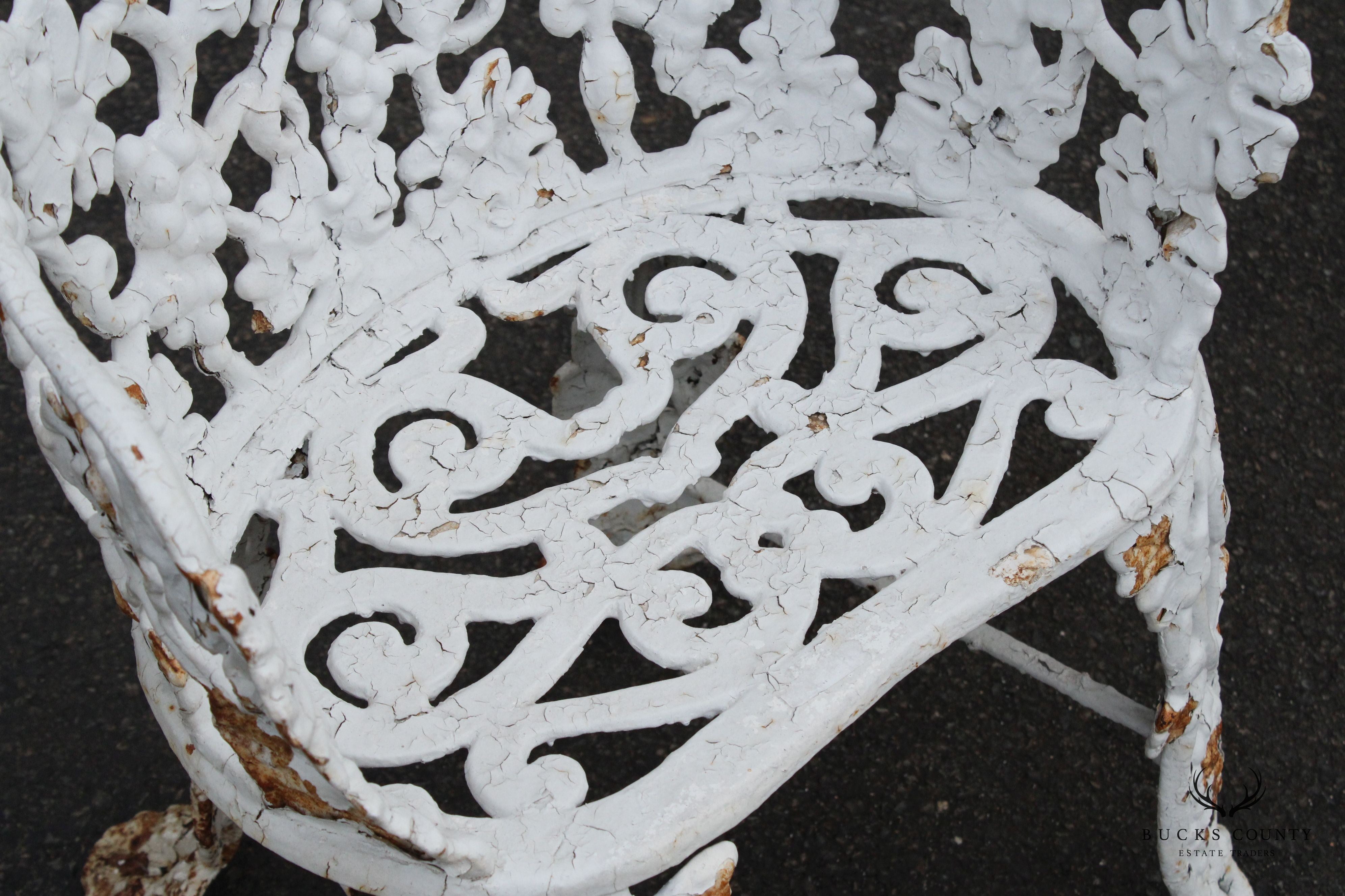 Victorian Style Cast Iron Outdoor Patio Armchair