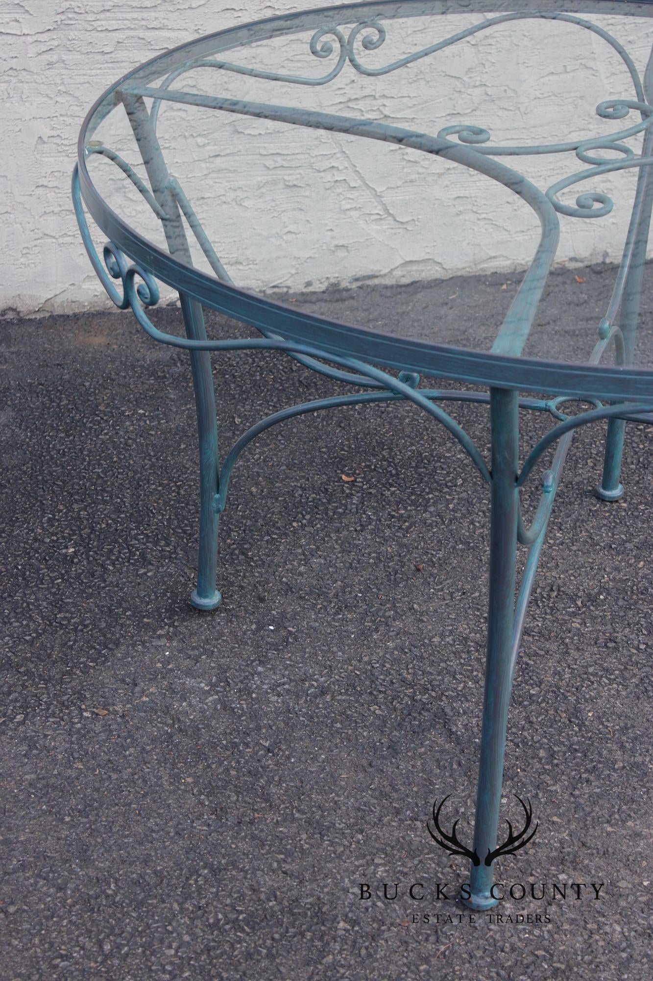 Woodard French Country Wrought Iron Five-Piece Patio Dining Set