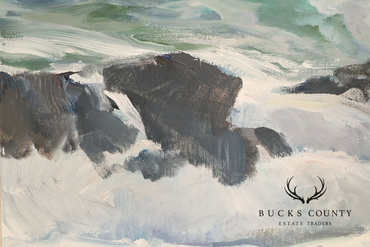 Dale Ratcliff Acrylic on Linen Painting, 'Silver Sea'