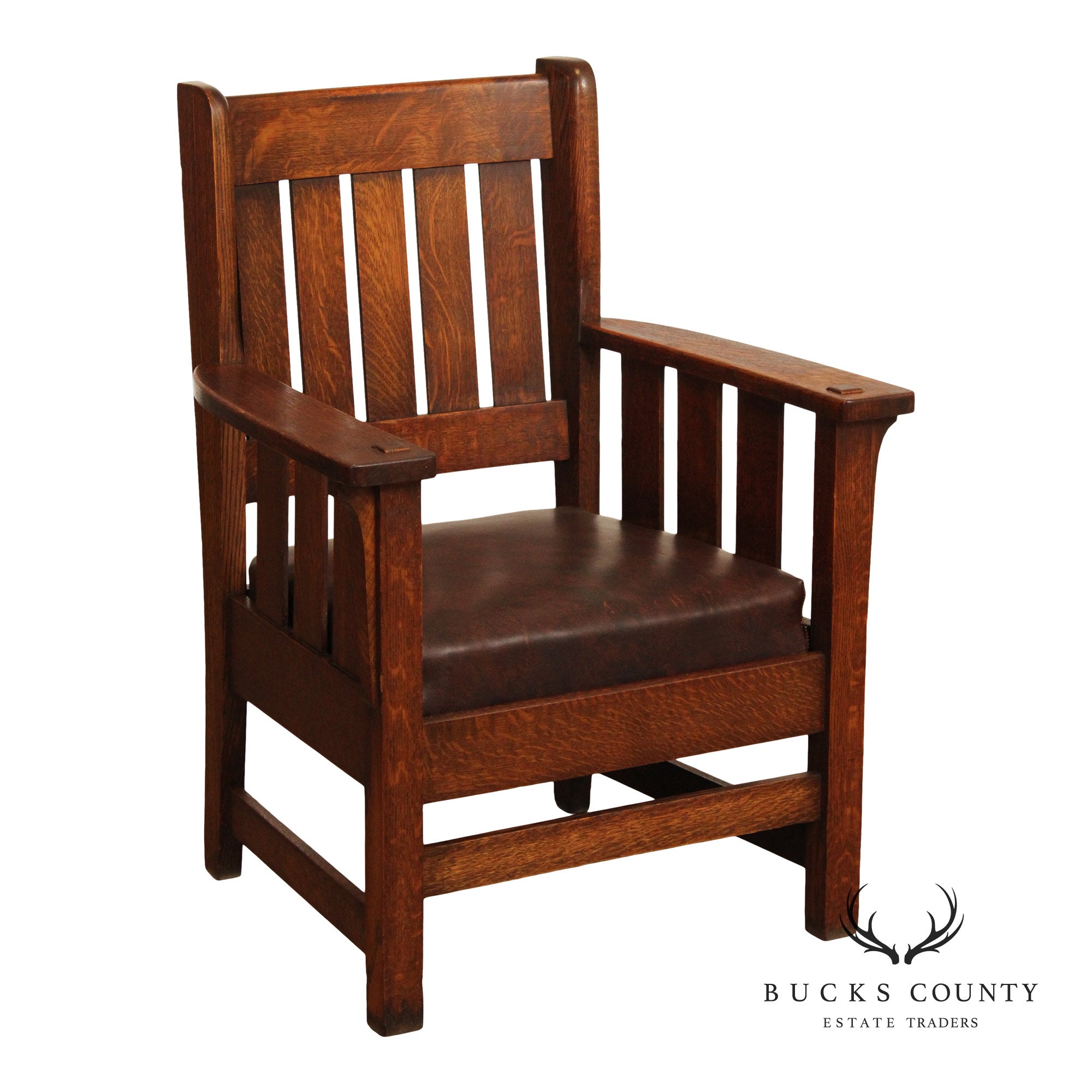 Antique Mission Oak Armchair