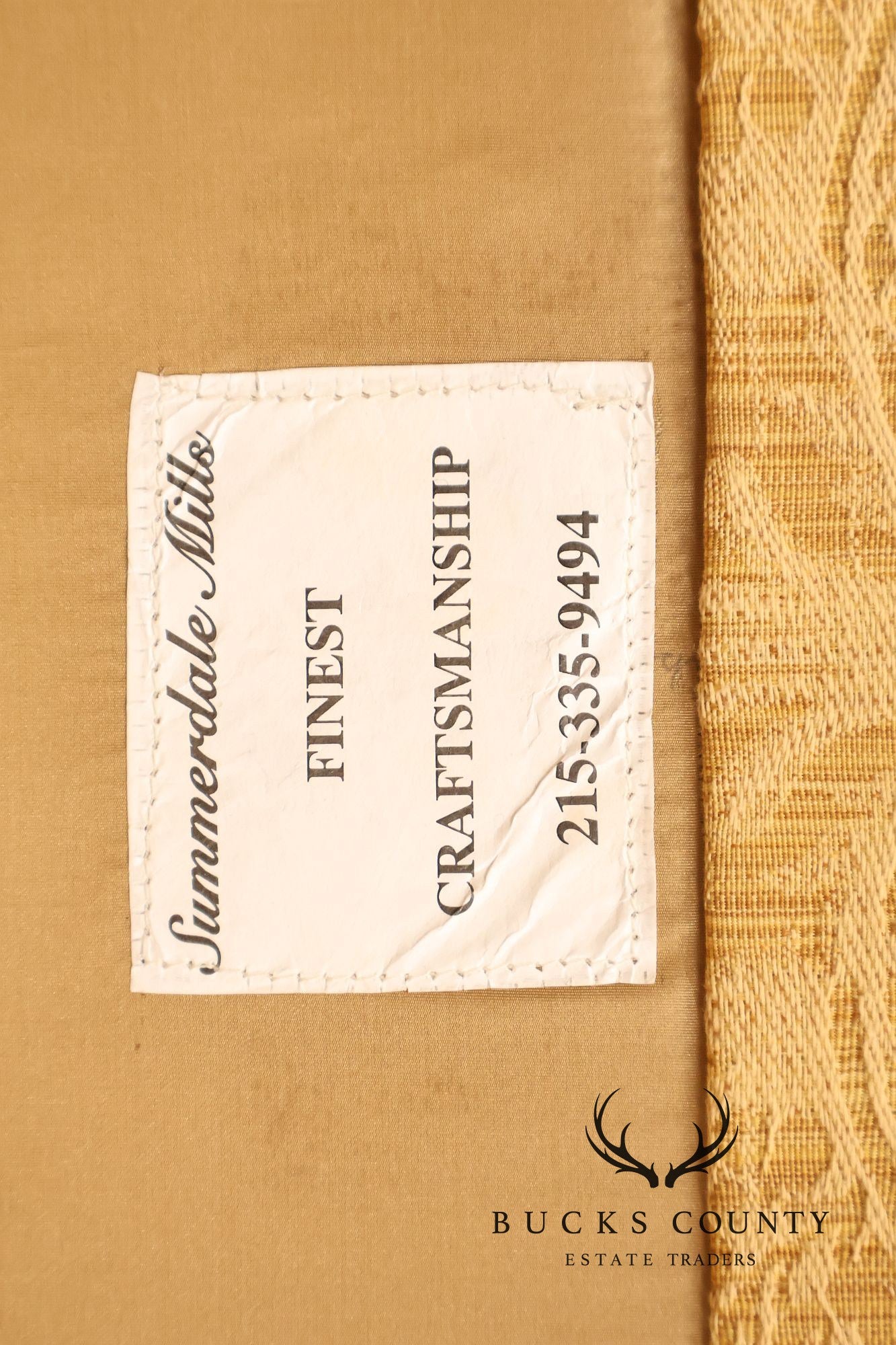 Custom Pair Of Skirted Damask Upholstered Lounge Chairs