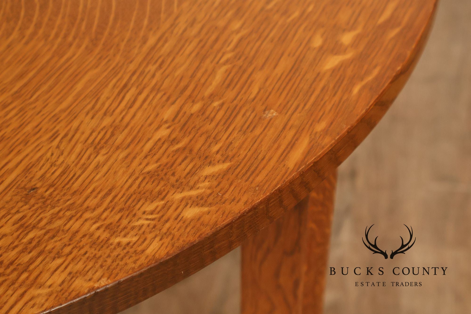 Stickley Mission Collection Round Oak Side Table