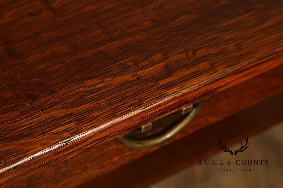Antique Stickley Brothers Mission Oak One-Drawer Library Table