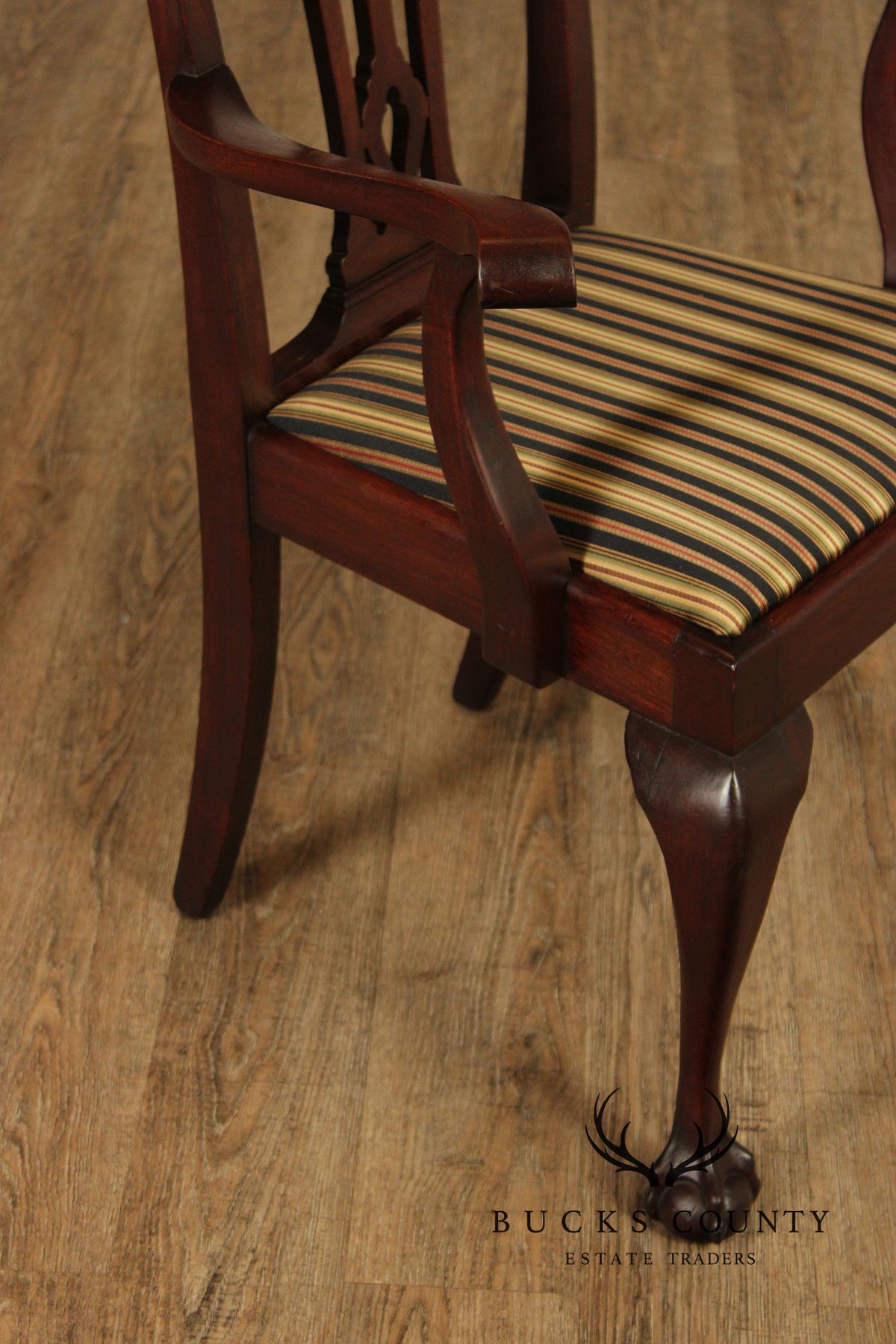 Vintage Chippendale Style Set Of Six Mahogany Dining Chairs