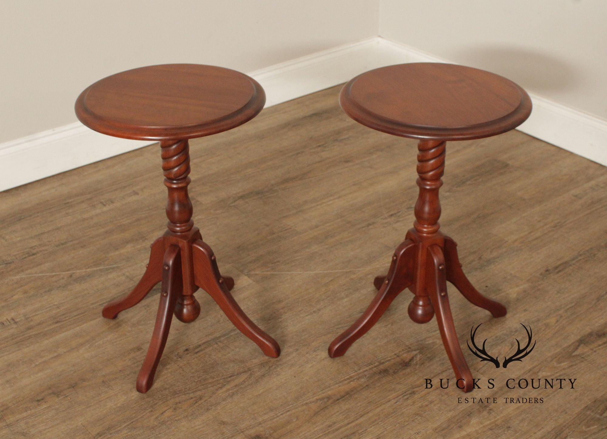 Traditional Pair of Cherry Side Tables