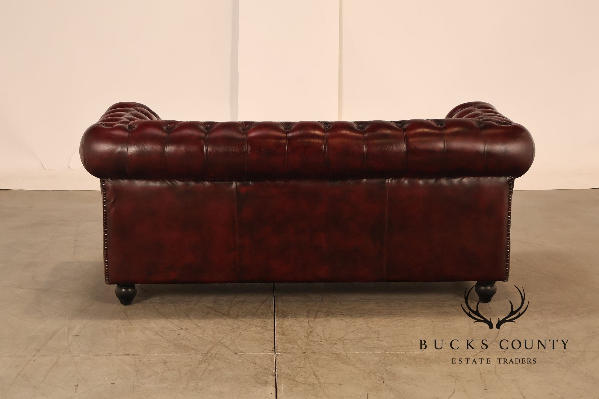 Chesterfield Style Oxford Red Tufted Leather Sofa