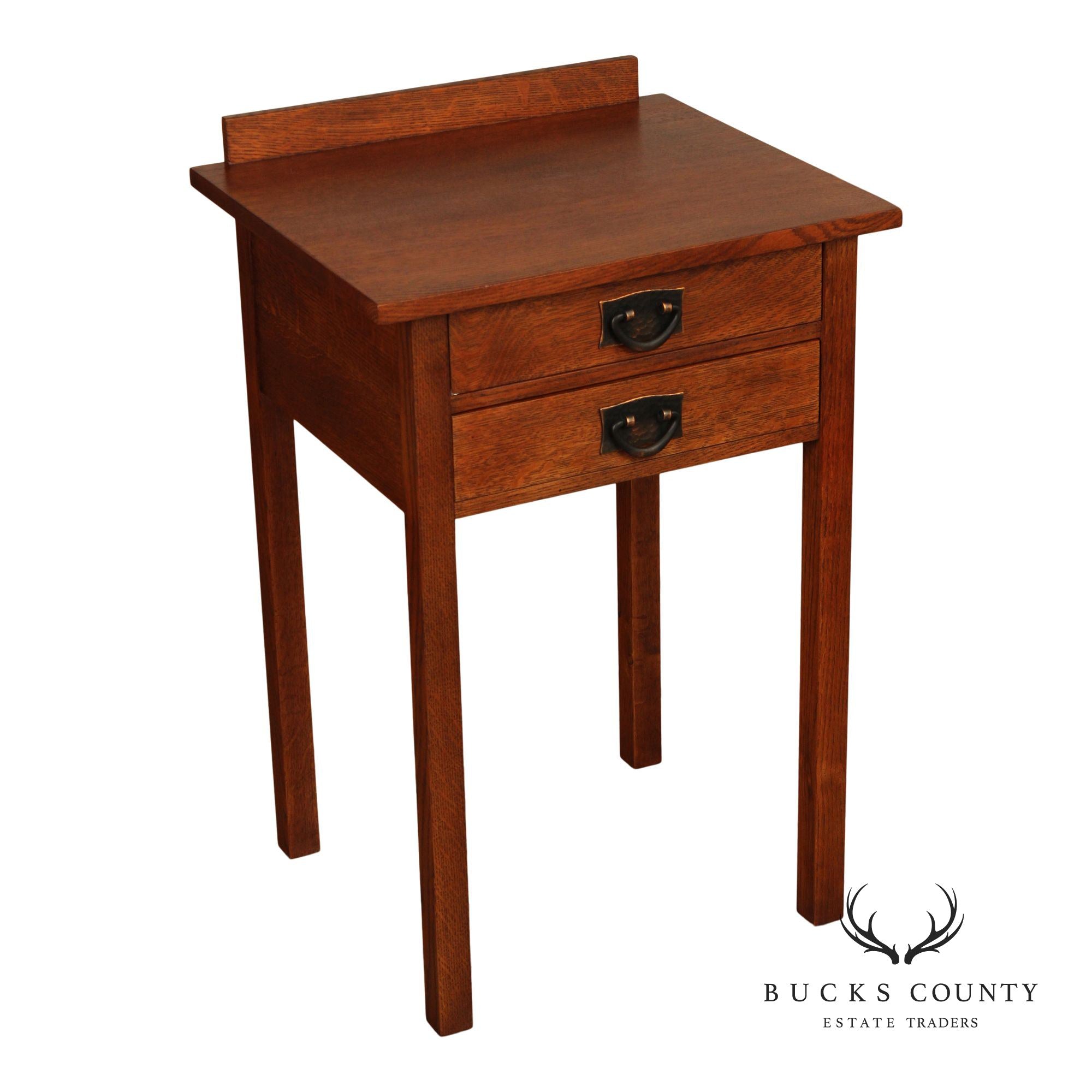 Stickley Mission Collection Oak Two-Drawer Tall Nightstand