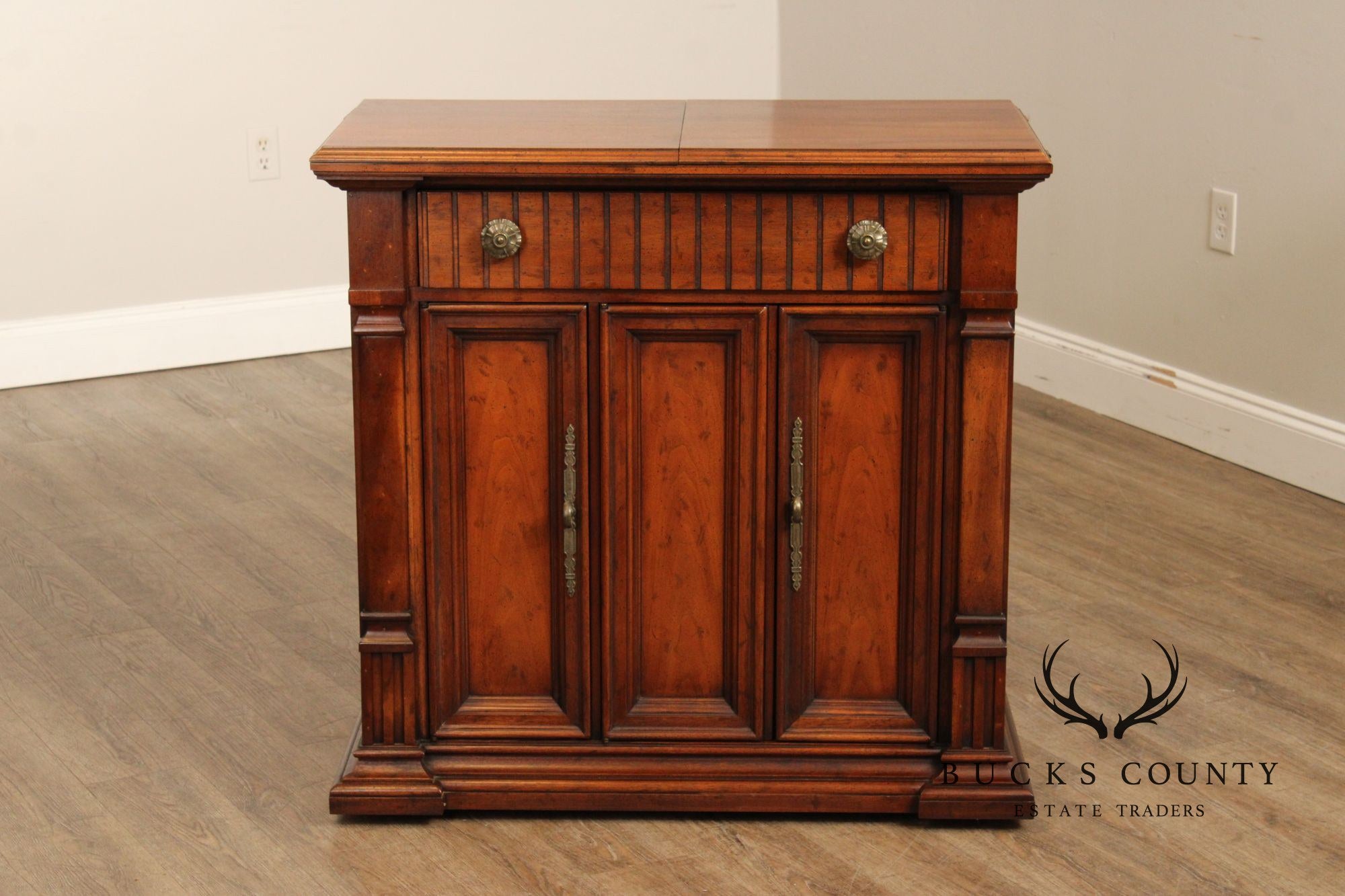 Drexel Italian Renaissance Style Walnut Flip Top Server