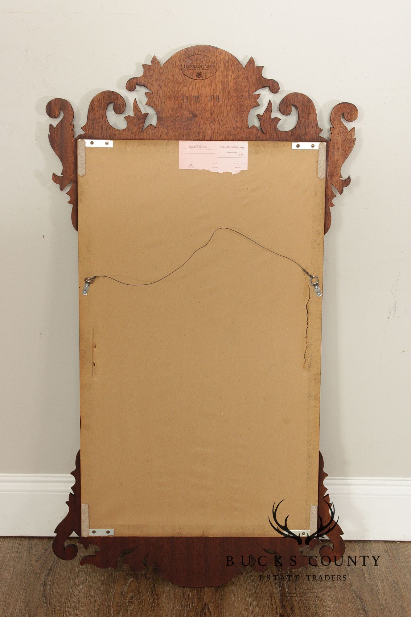 Henkel Harris Chippendale Style Mahogany Wall Mirror