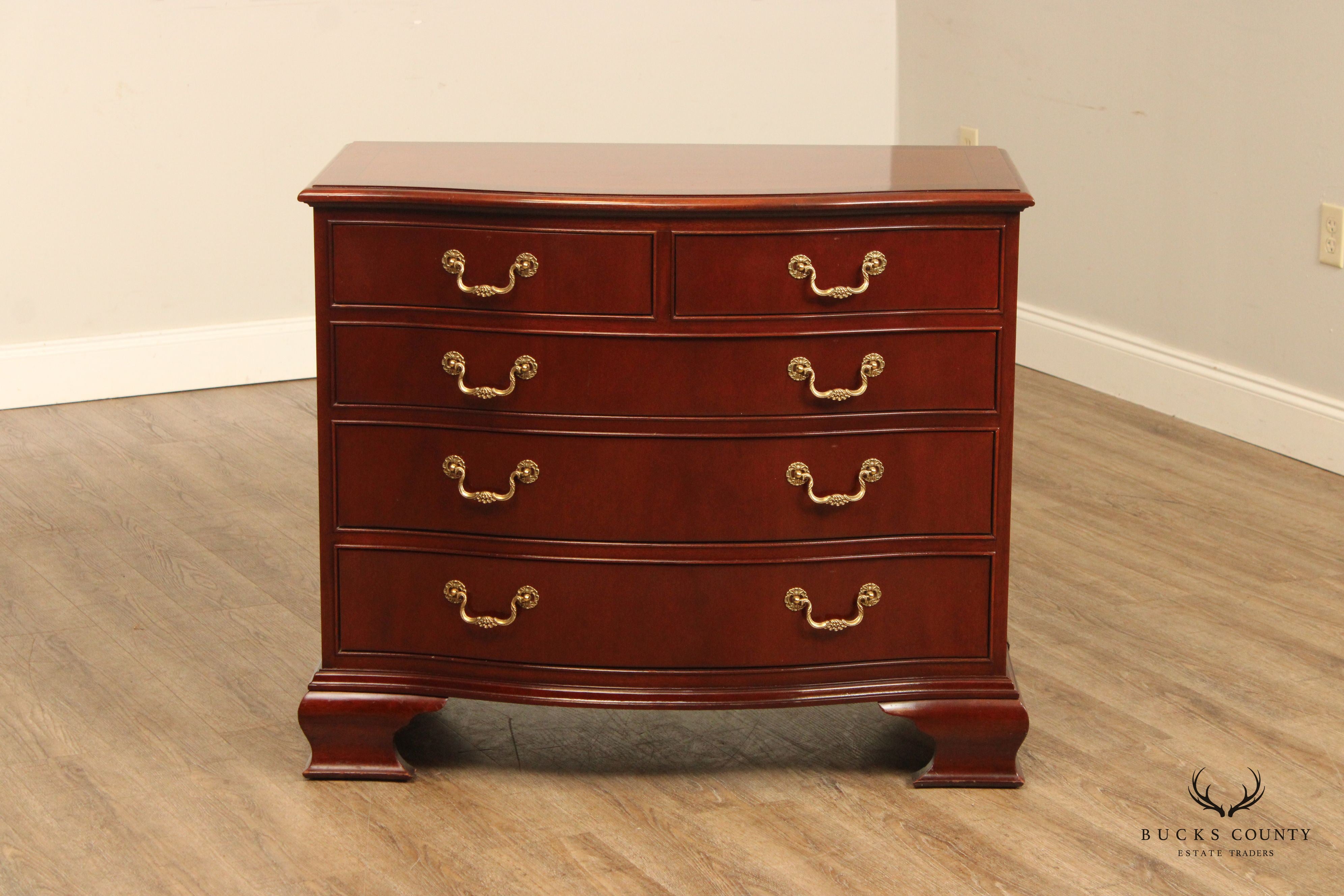 Baker Georgian Style Mahogany Serpentine Chest of Drawers