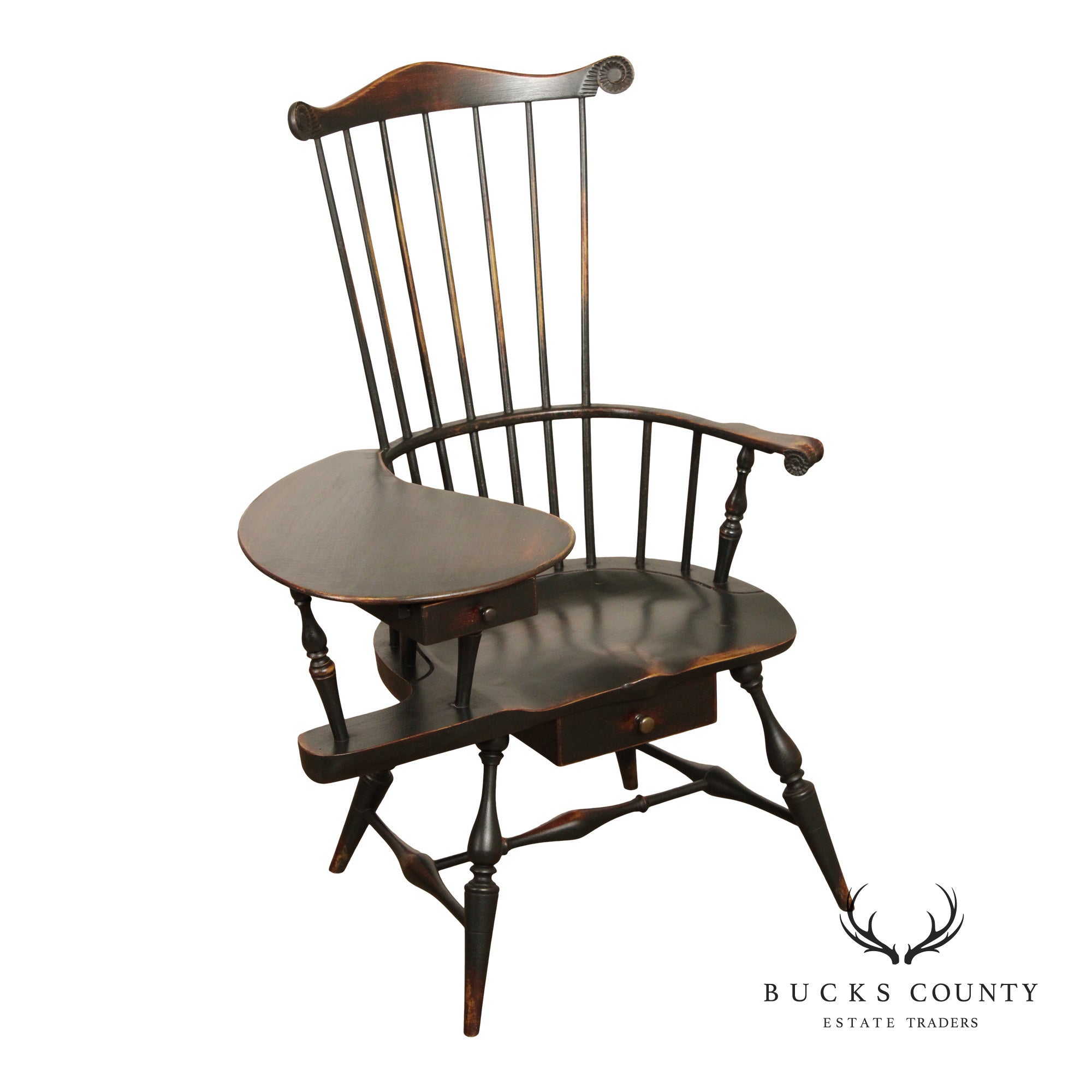 Oley Valley Reproductions Distress Painted Windsor Writing Armchair