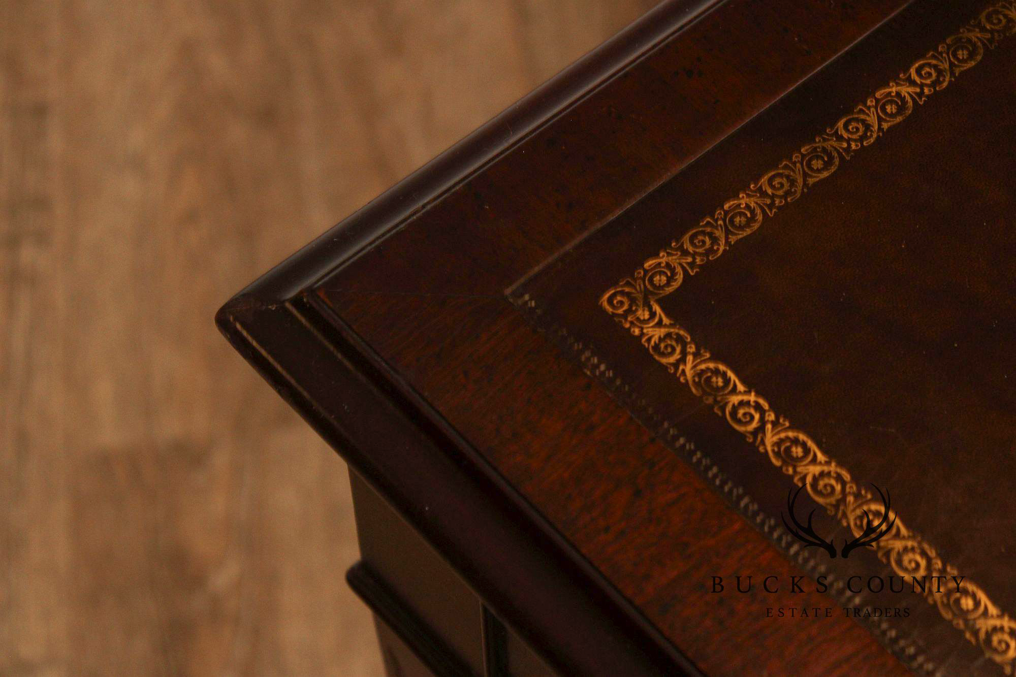 Regency Style Vintage Leather Top Mahogany Writing Desk