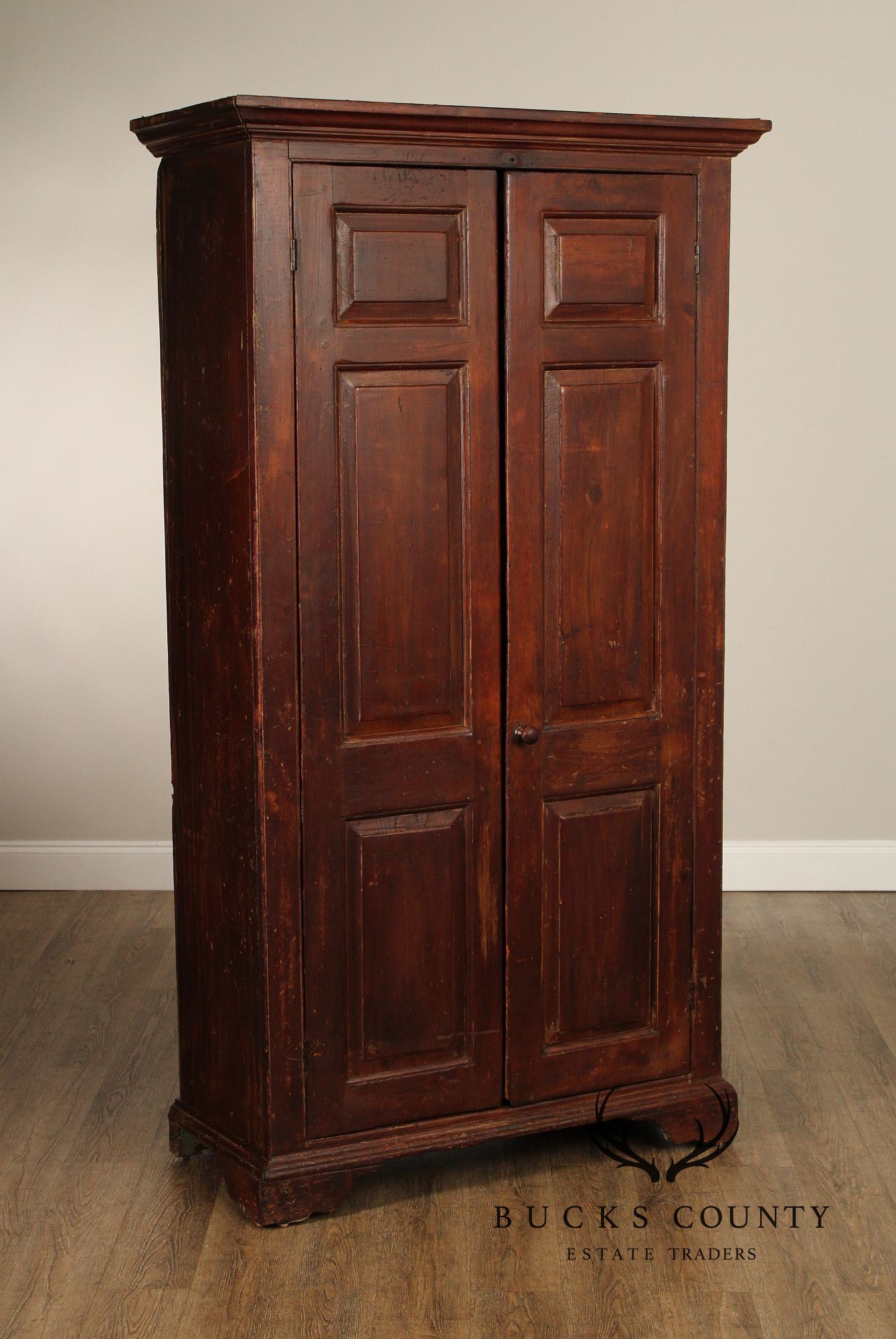 Antique Pine Two-Door Pantry or Storage Cupboard