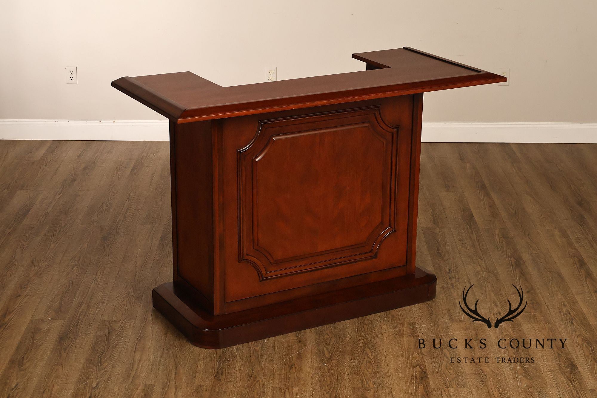 Traditional Home Bar With Wine Storage And Two Bar Stools
