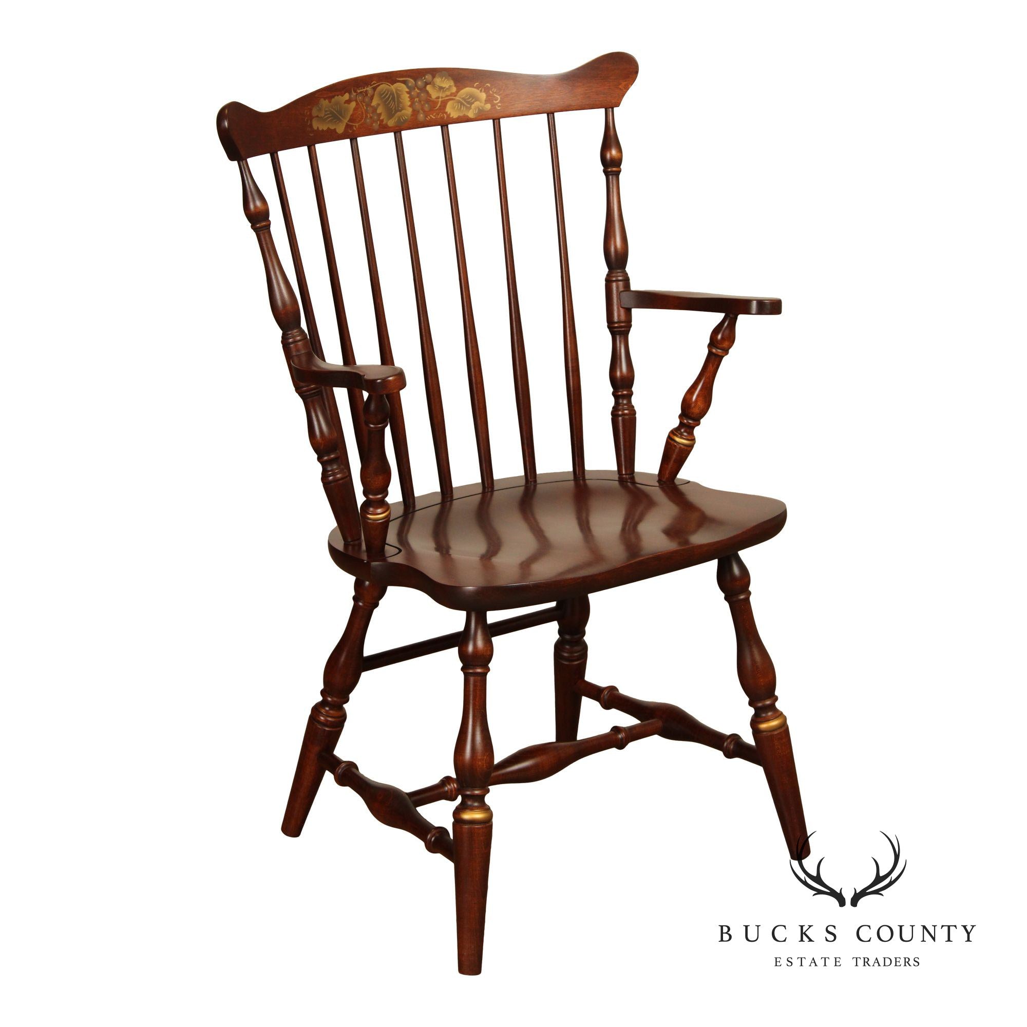 Hitchcock Stencil-Decorated Cherry Windsor Armchair