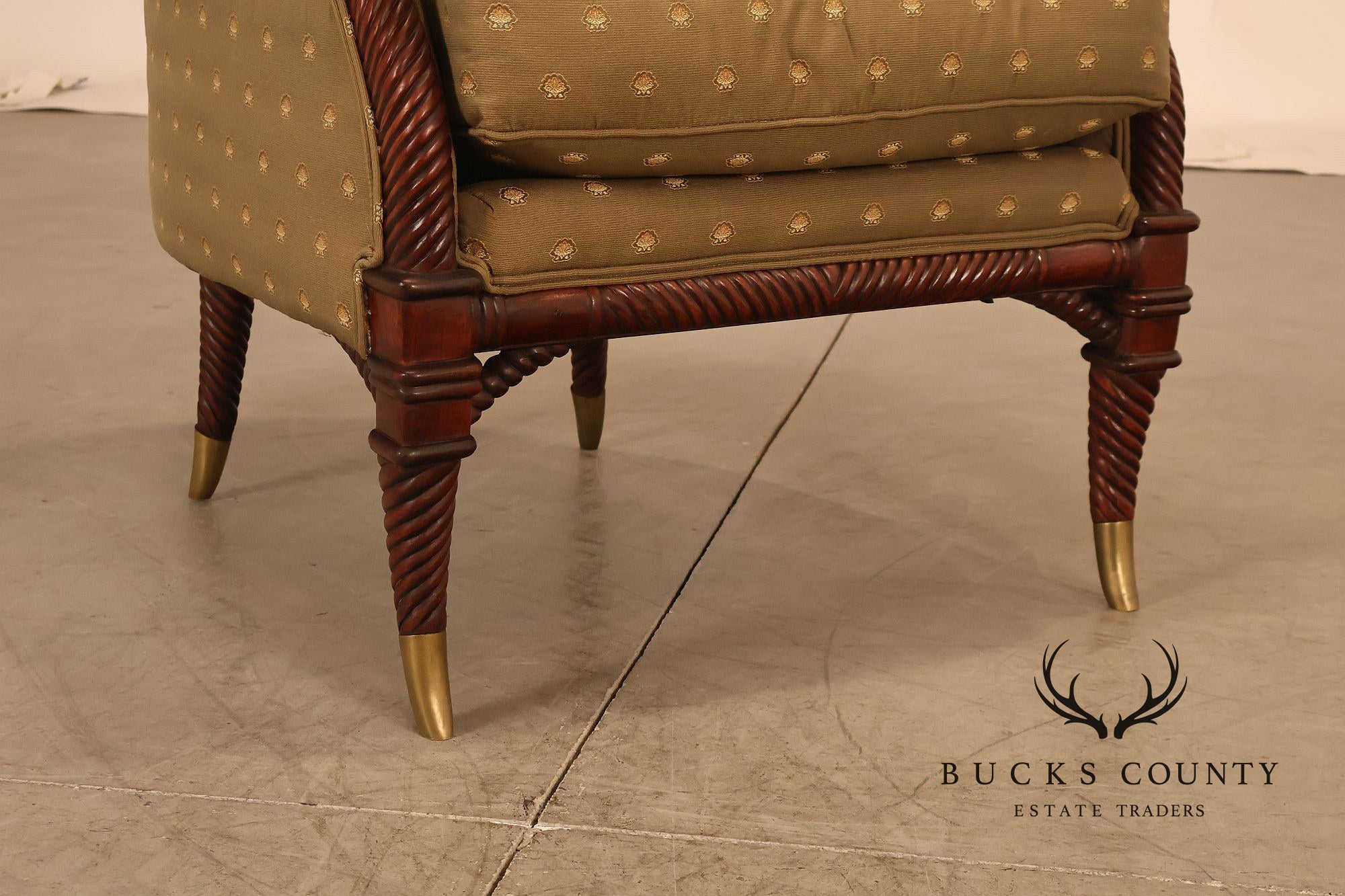 Highland House For Harrods Pair Of Mahogany Neoclassical Lounge Chairs