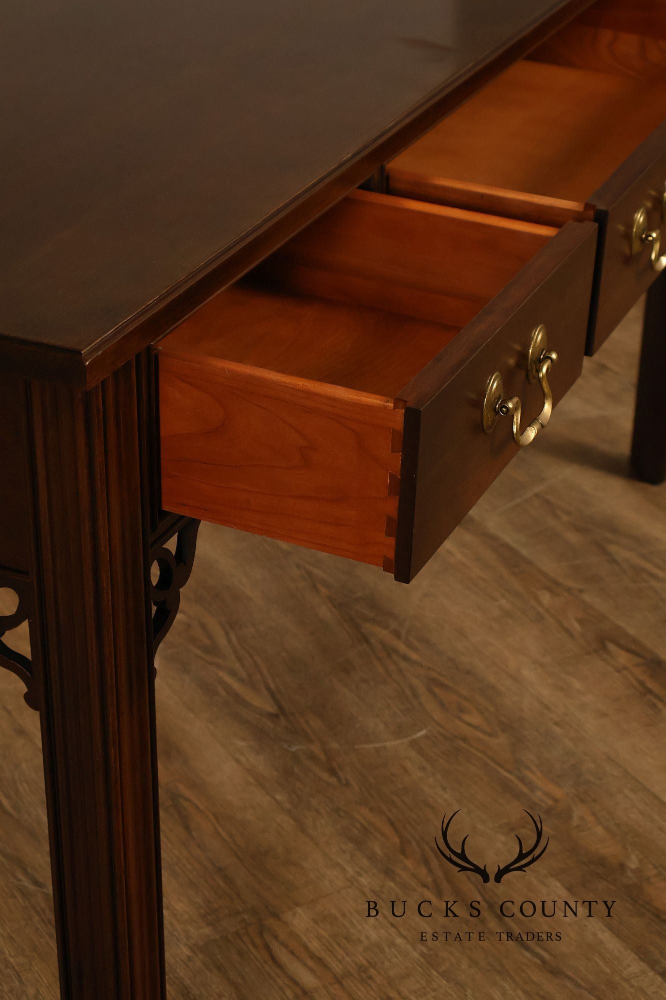 Ethan Allen Chippendale Style Georgian Court Cherry Sofa Table