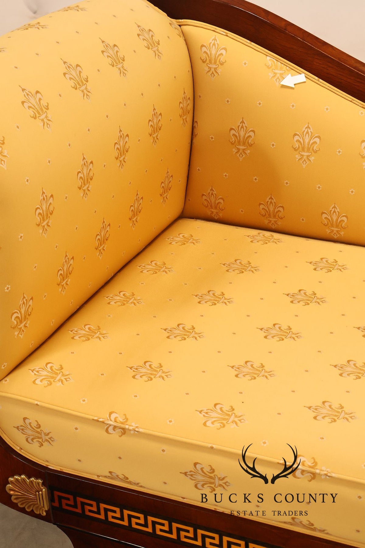 Neoclassical Empire Style Mahogany Chaise Lounge With Gilt Paw Feet