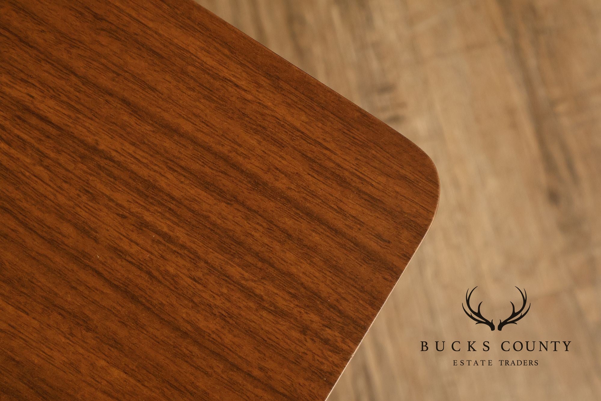 Mid-Century Modern Walnut Two-Tier End Table With Sculpted Apron Detail