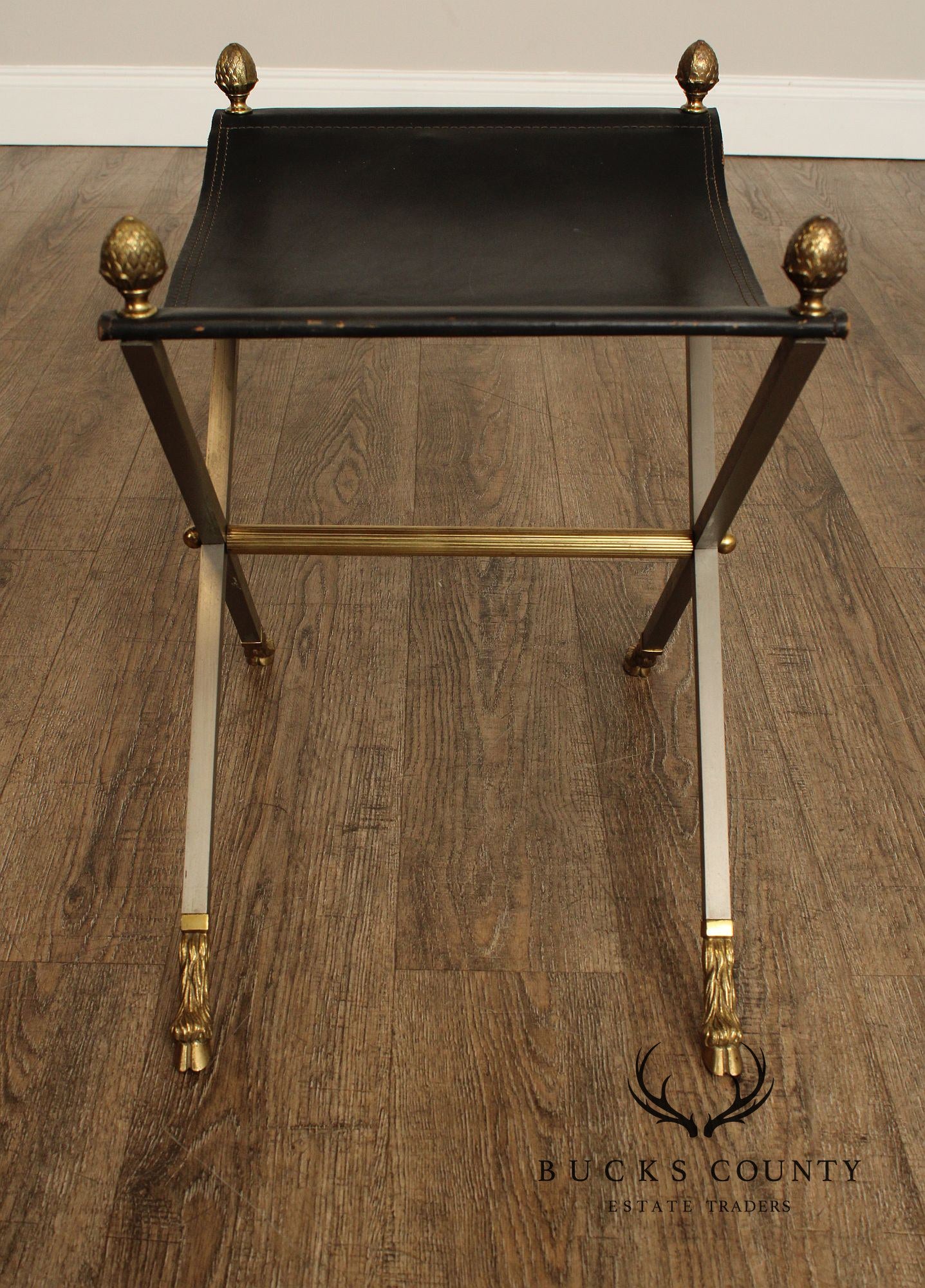 Directoire Style Pair of X-Base Stools