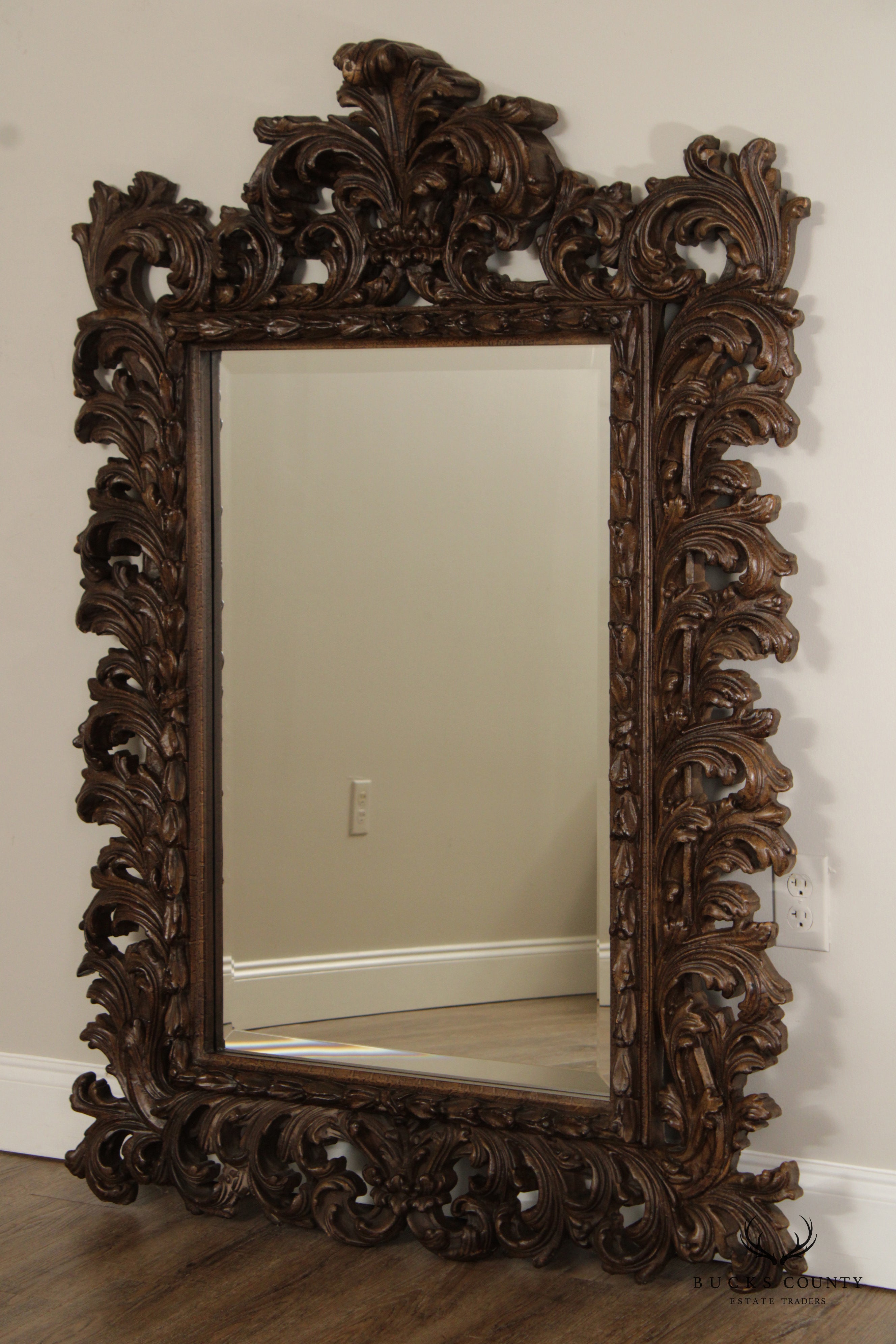 Timeless Reflections Rococo Style Carved Wall Mirror