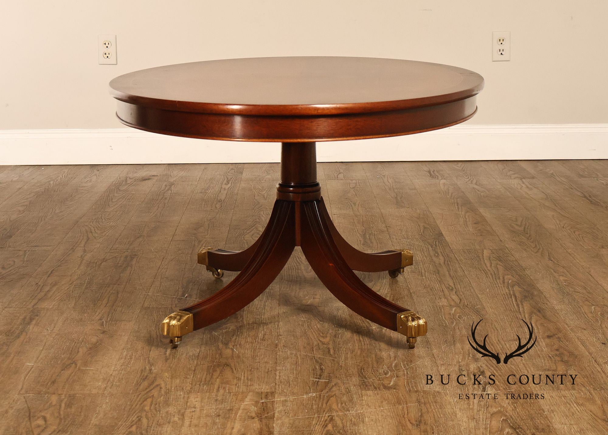 Regency Style Flame Mahogany Oval Top Coffee Table