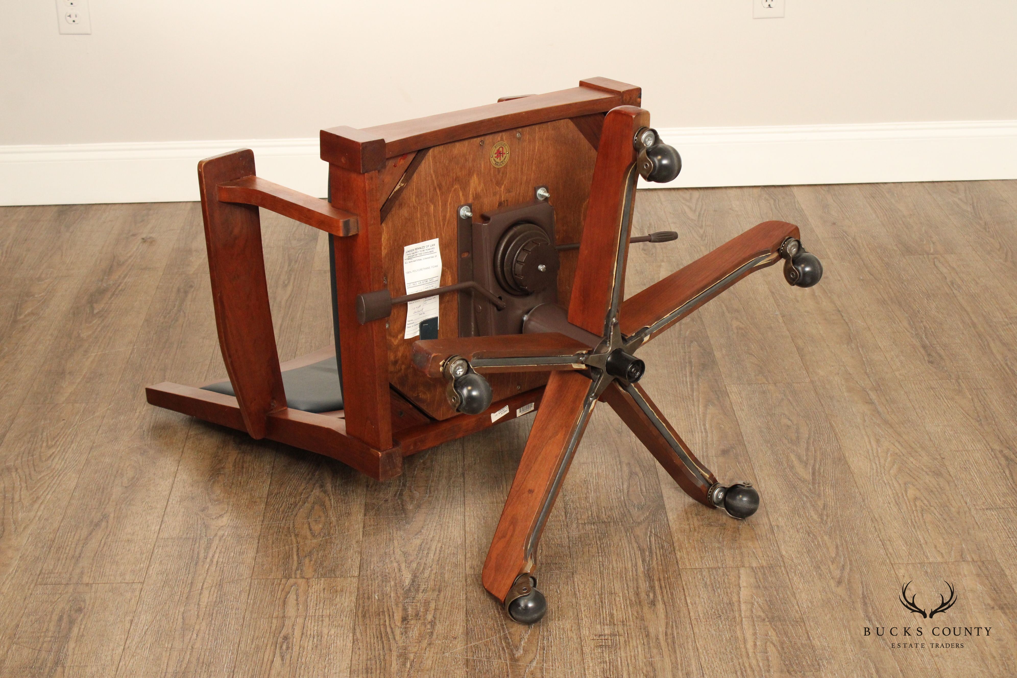 Stickley Mission Collection Cherry and Leather Swivel Tilt Desk Chair