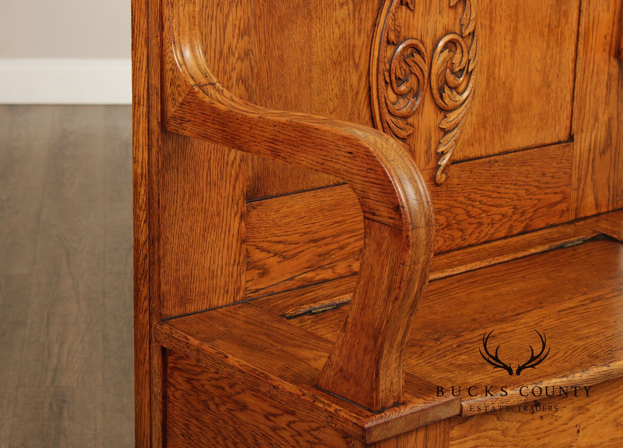 Antique Victorian Carved Oak Hall Tree