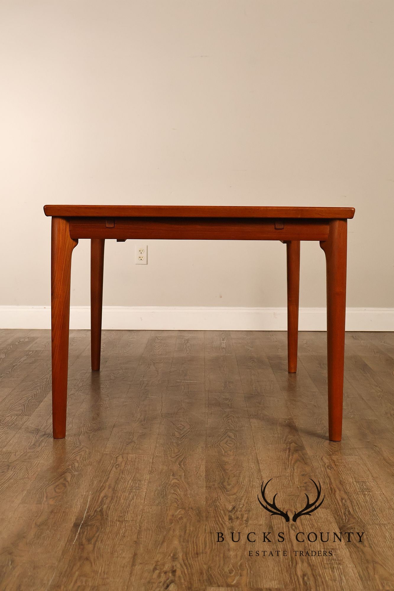Danish Modern Teak Draw-Leaf Dining Table