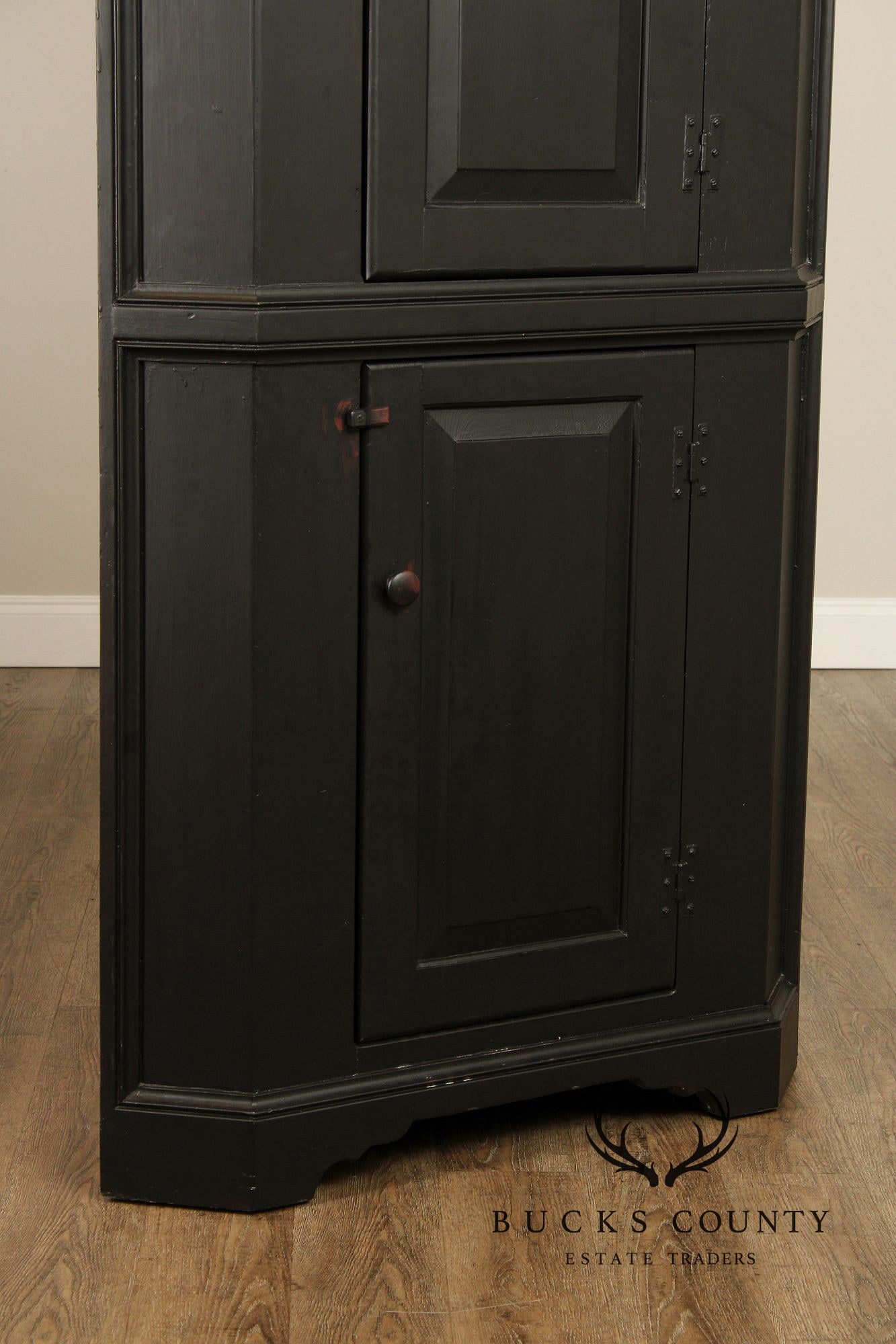 Primitive Distress Painted Corner Cupboard