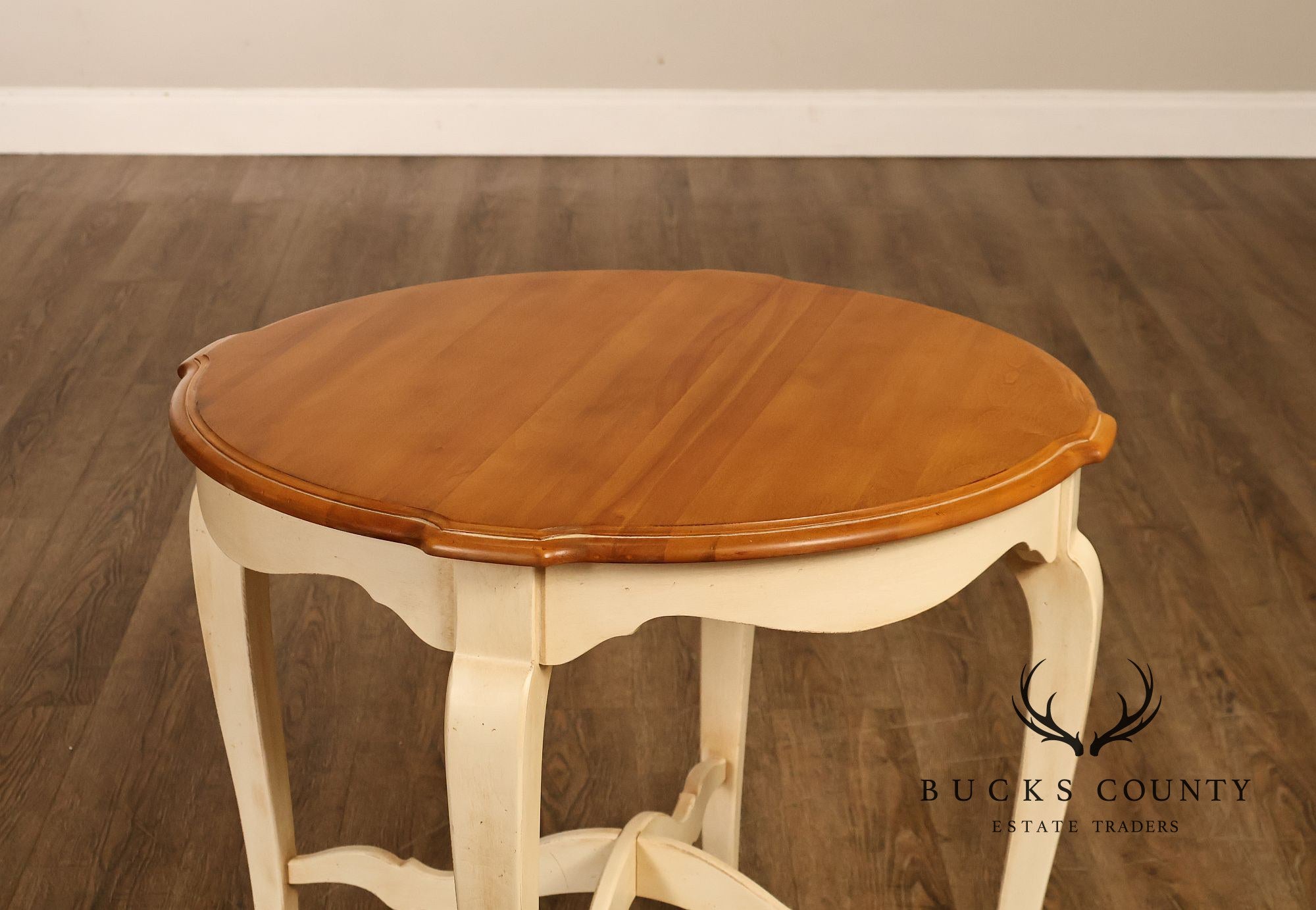 Ethan Allen 'Country French' Cream-Painted Side Table