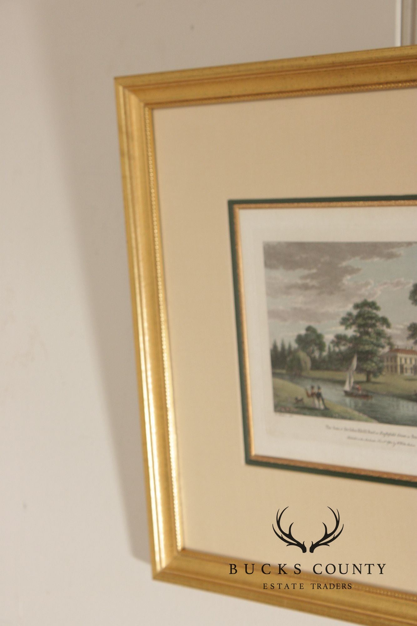 W. Angus Framed Colored Print of English Estate