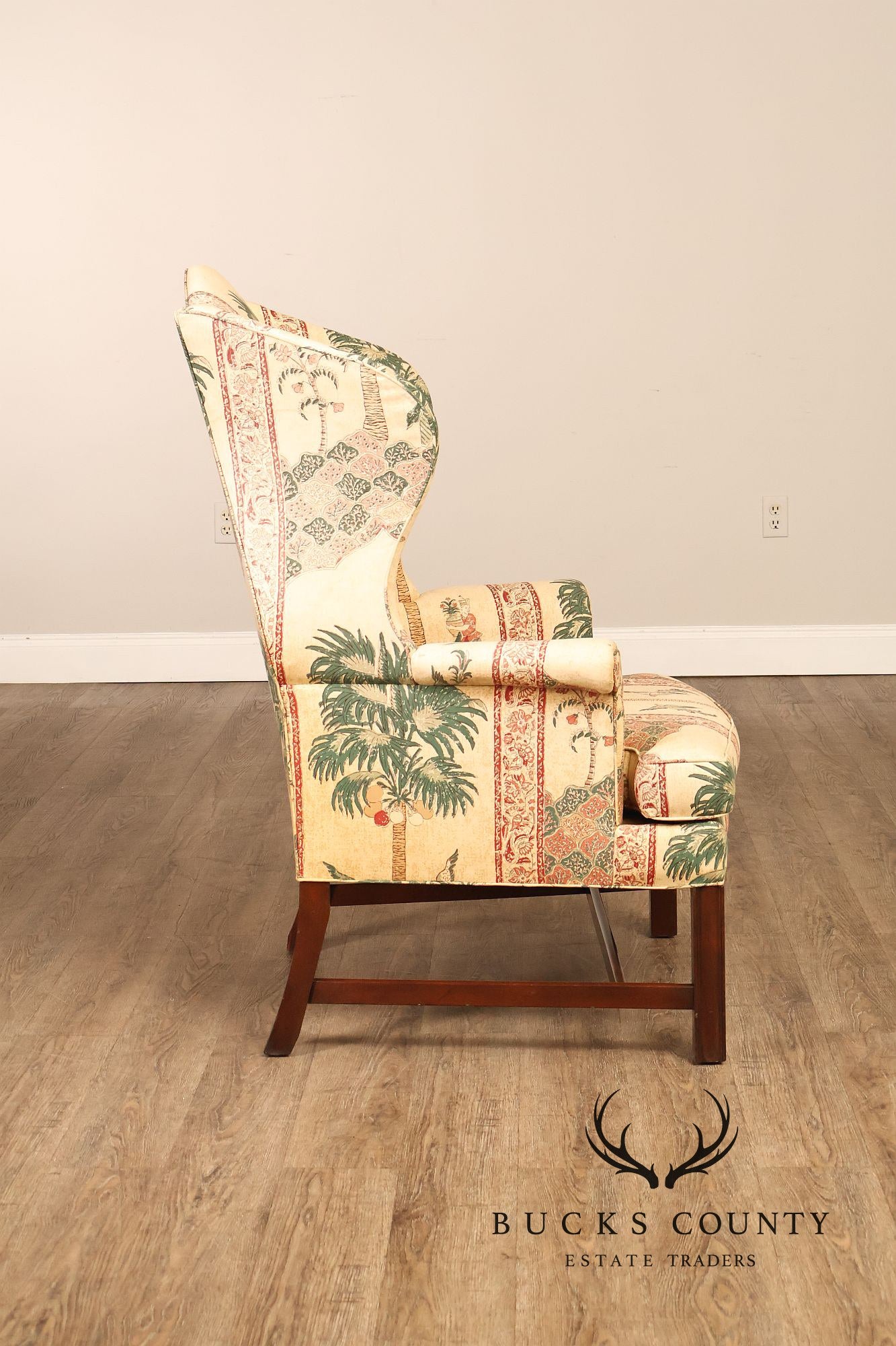 Kittinger Williamsburg Adaptation Chippendale Style Mahogany Wing Chair