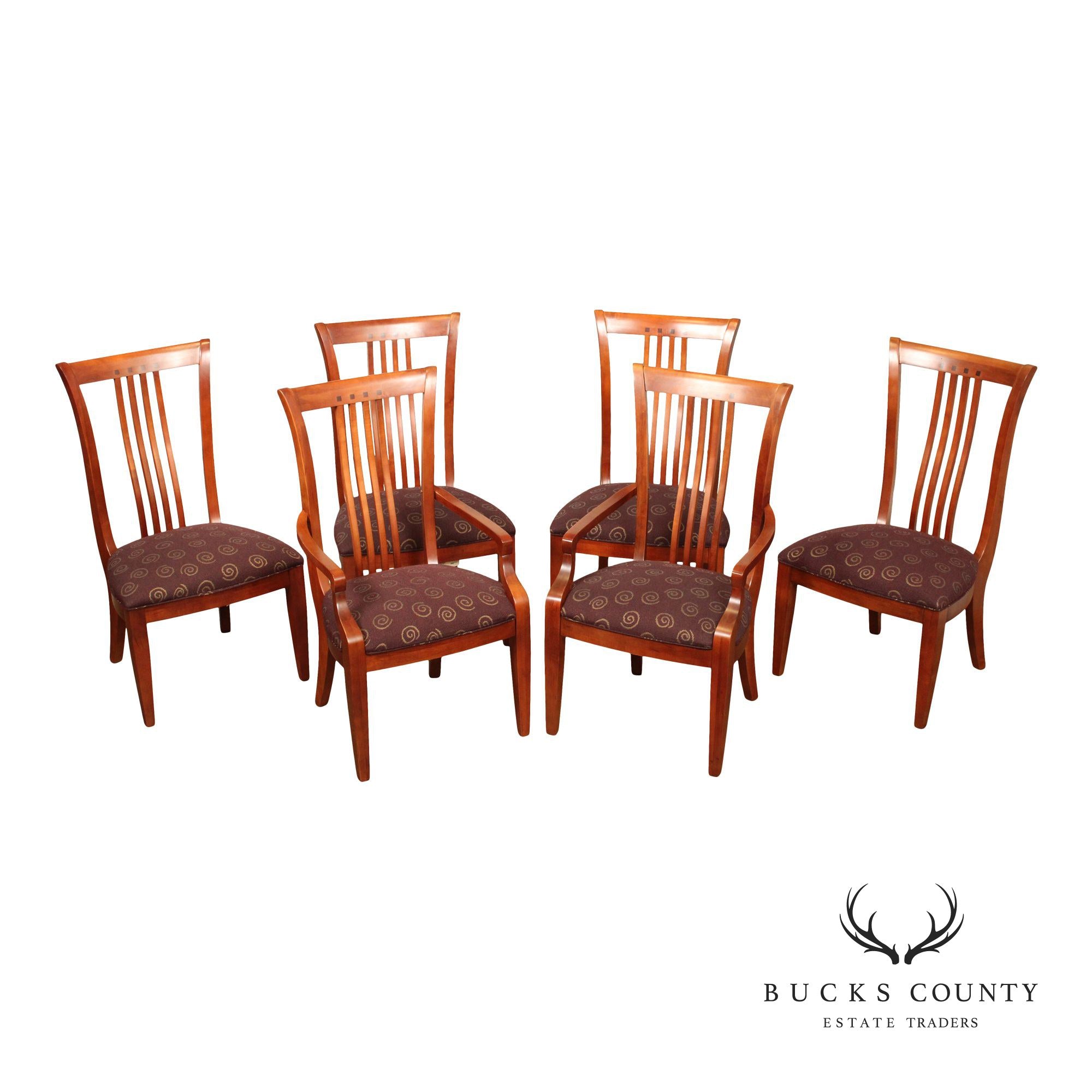 Thomasville 'American Expressions' Mission Style Set of Six Cherry Dining Chairs