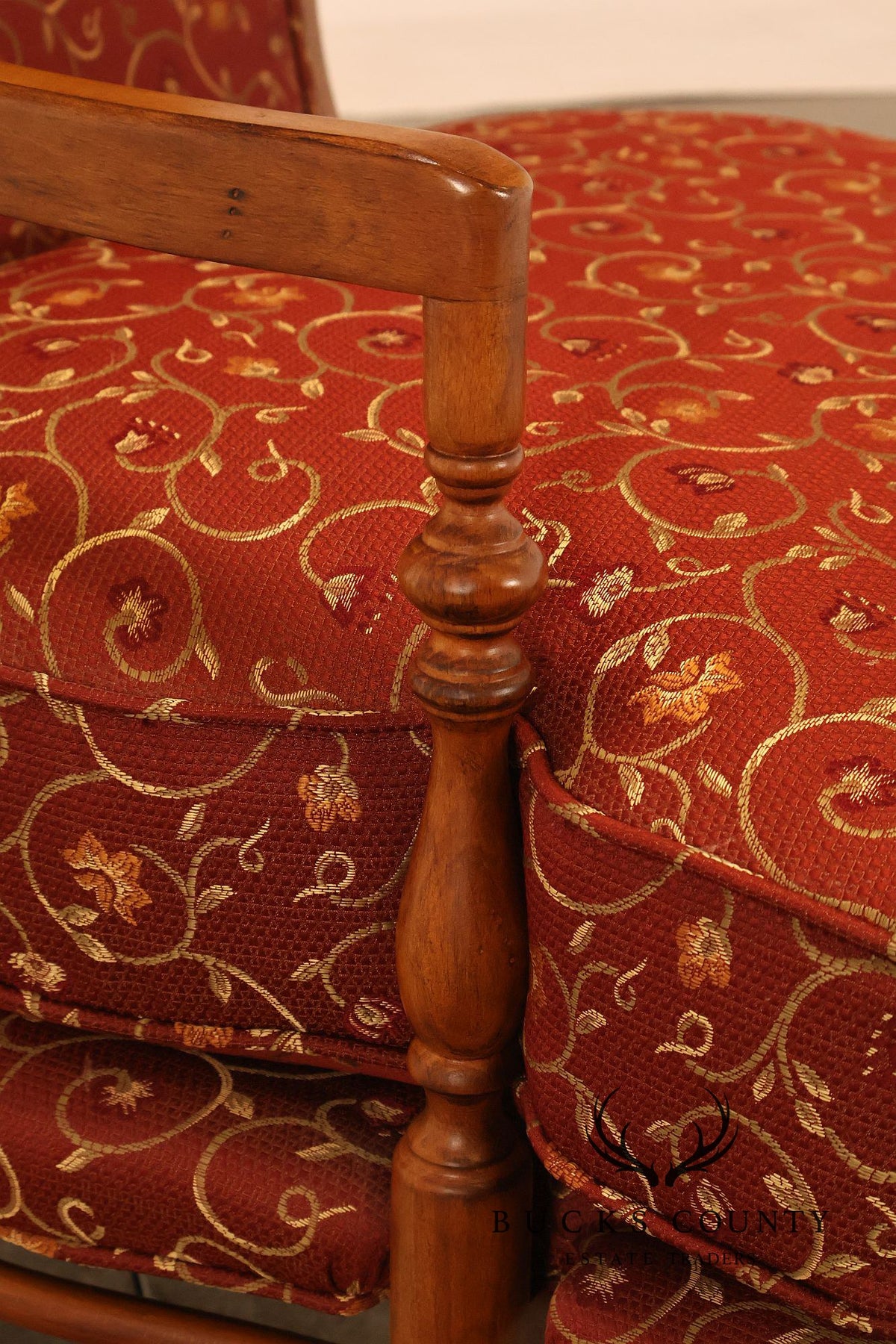 Highland House Pair Of Genevieve French Country Upholstered Lounge Chairs