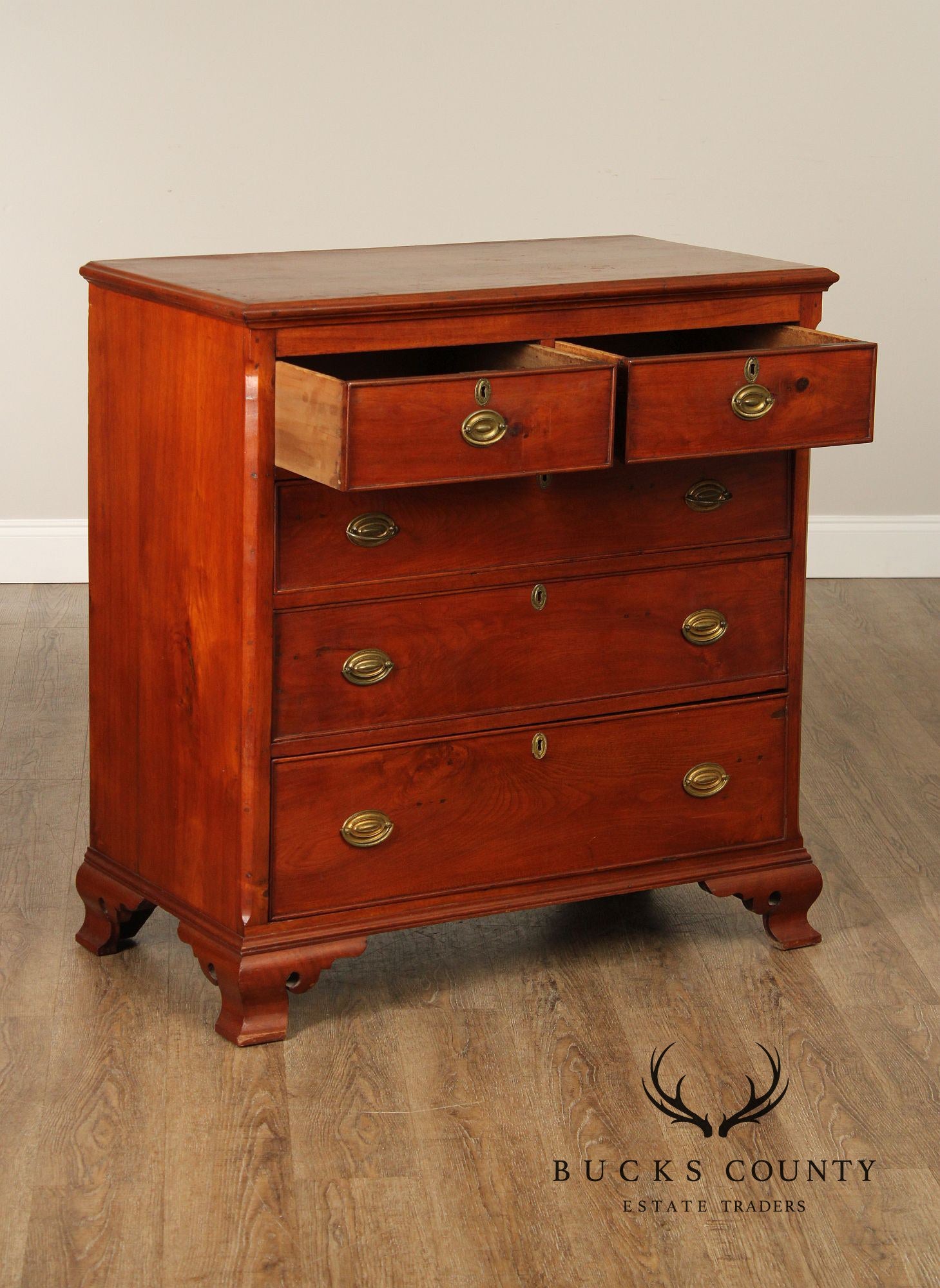 Antique American Walnut Chippendale Style Chest of Drawers