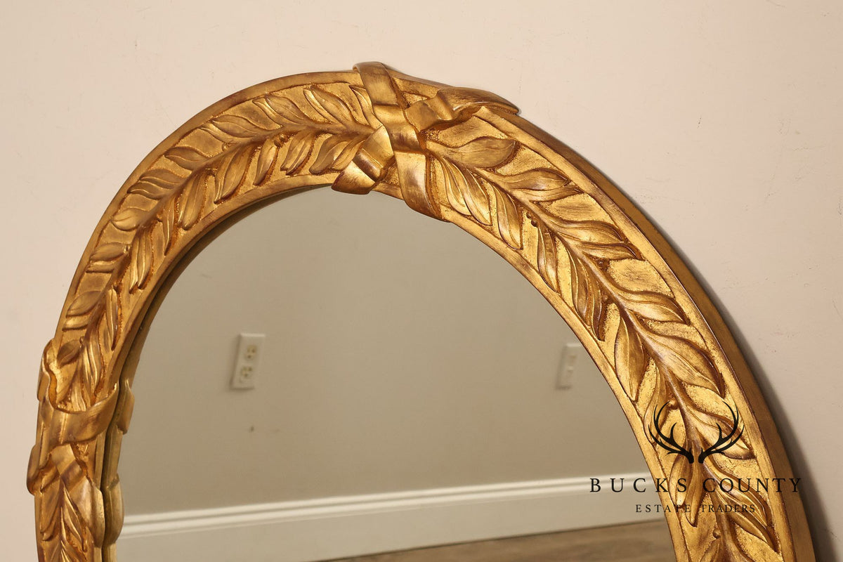 Neoclassical Style Round Giltwood Wall Mirror