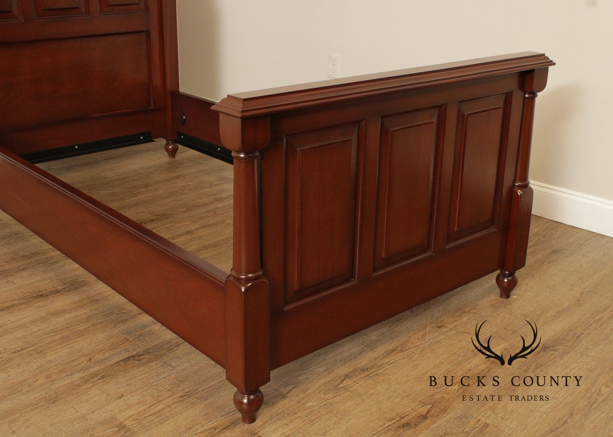 Quality Pair of Mahogany Raised Panel Twin Beds