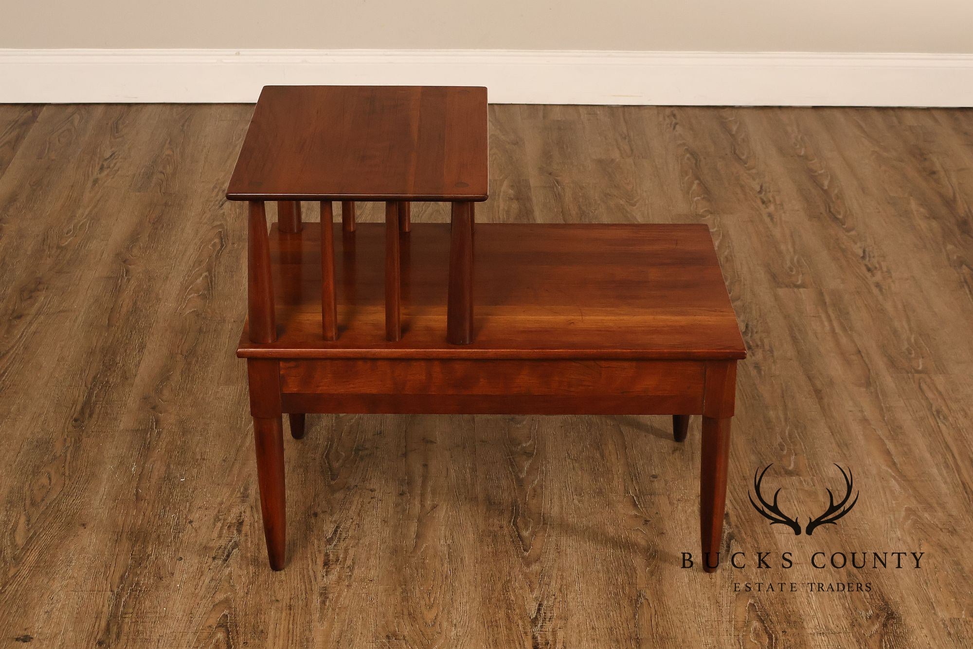 Willett Mid Century Modern Cherry Two Tier Step End Table