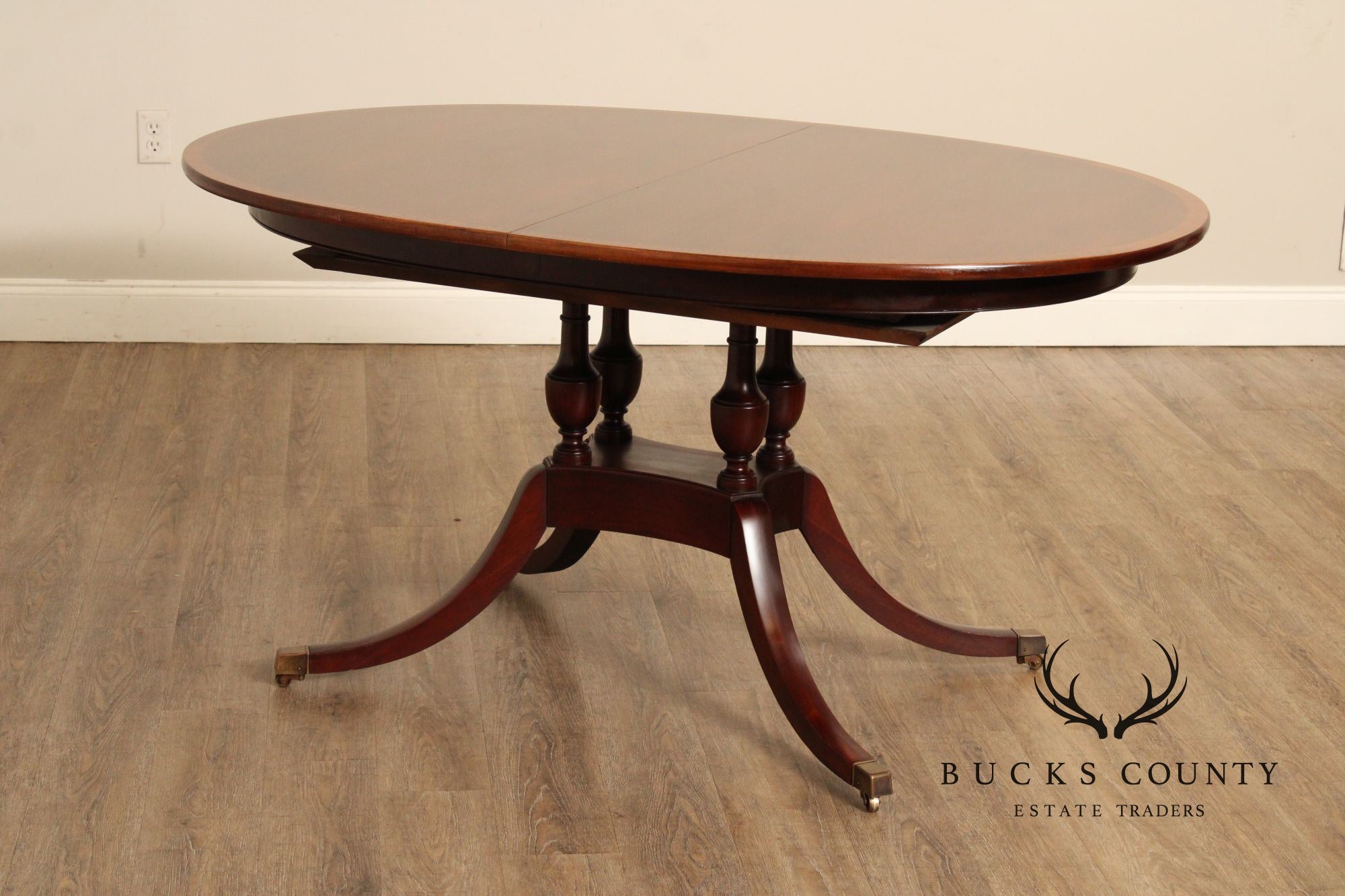 Fancher Georgian Style Oval Mahogany Pedestal Dining Table