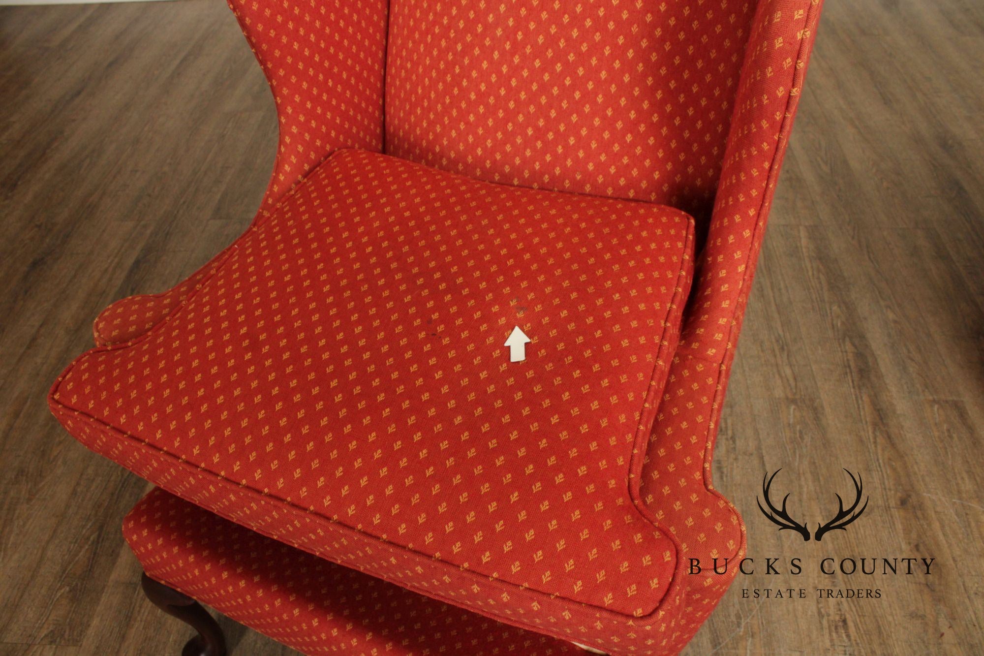 Hickory Chair Vintage Pair Of Queen Anne Style Wing Chairs