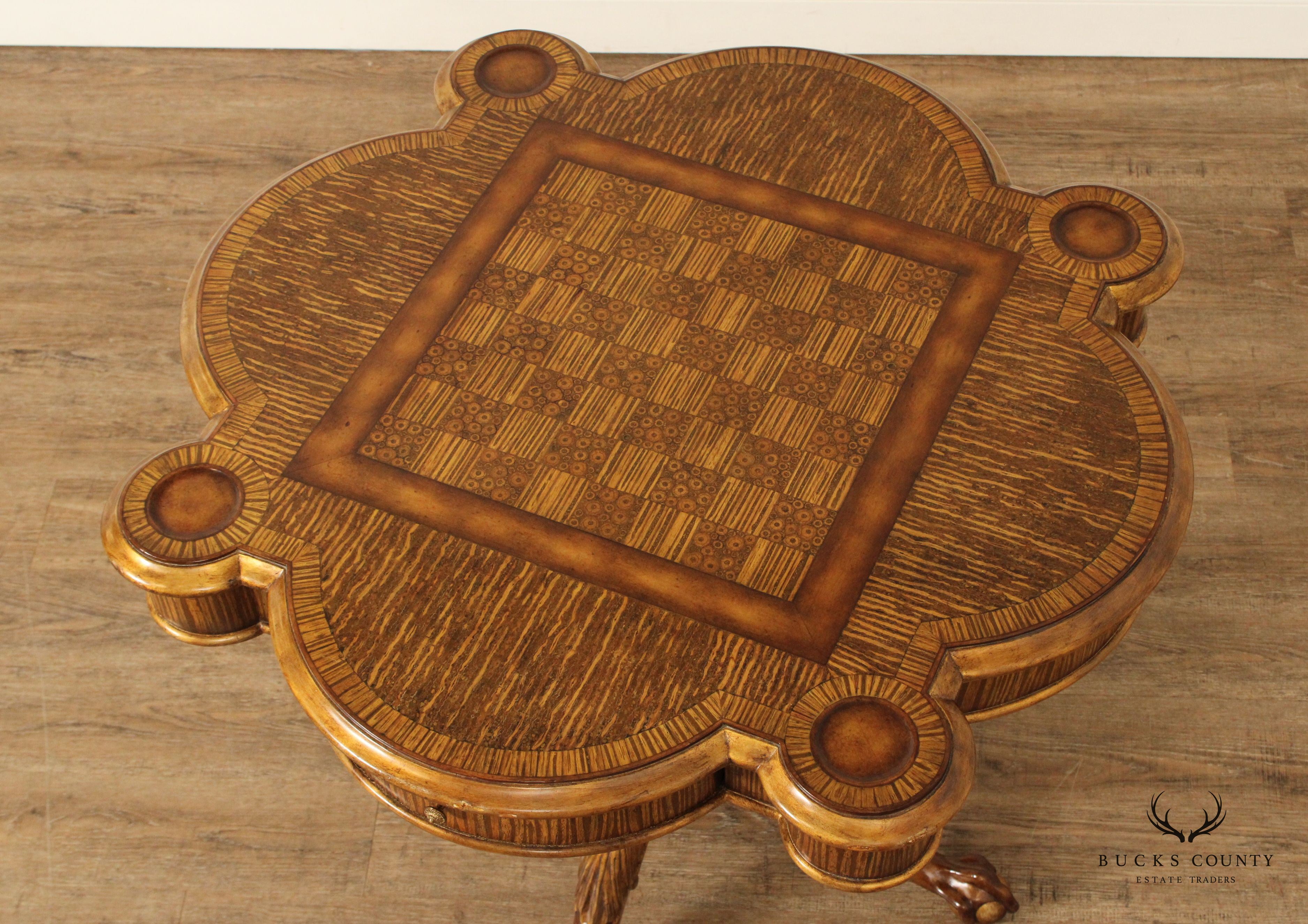 Maitland Smith Georgian Style Pedestal Game Table