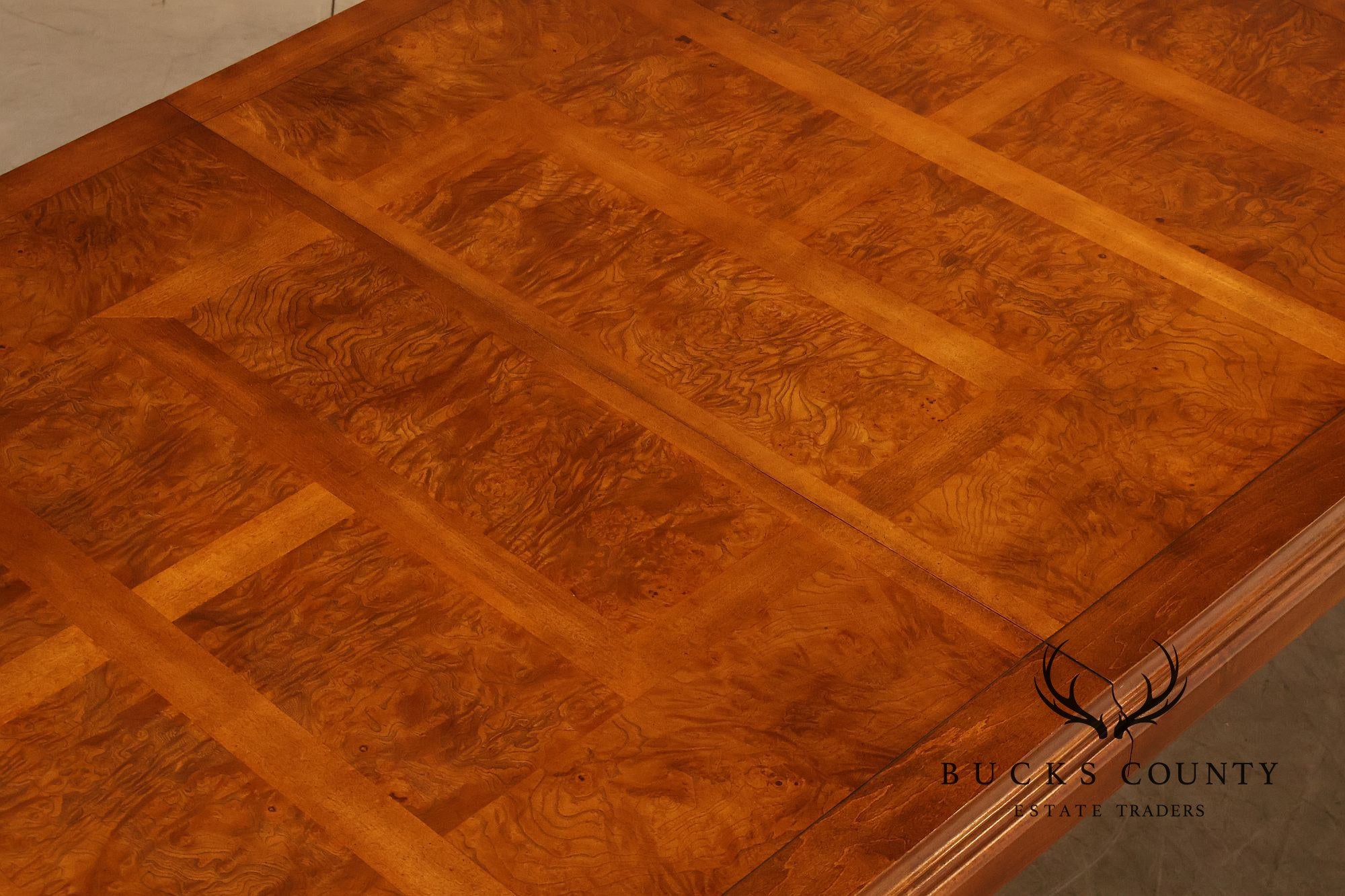 Century Furniture Chin Hua Burl Wood Parsons Expandable Dining Table