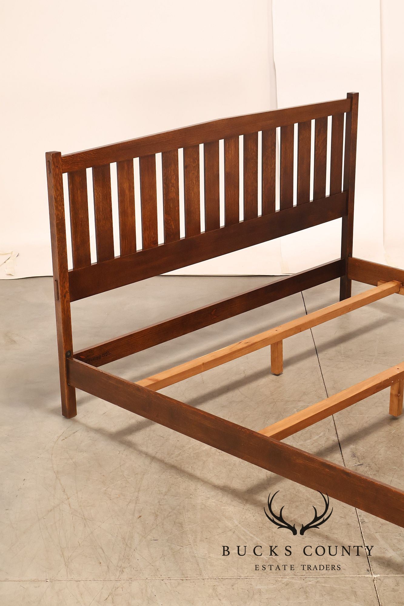 Stickley Mission Collection King Size Oak Slat Bed