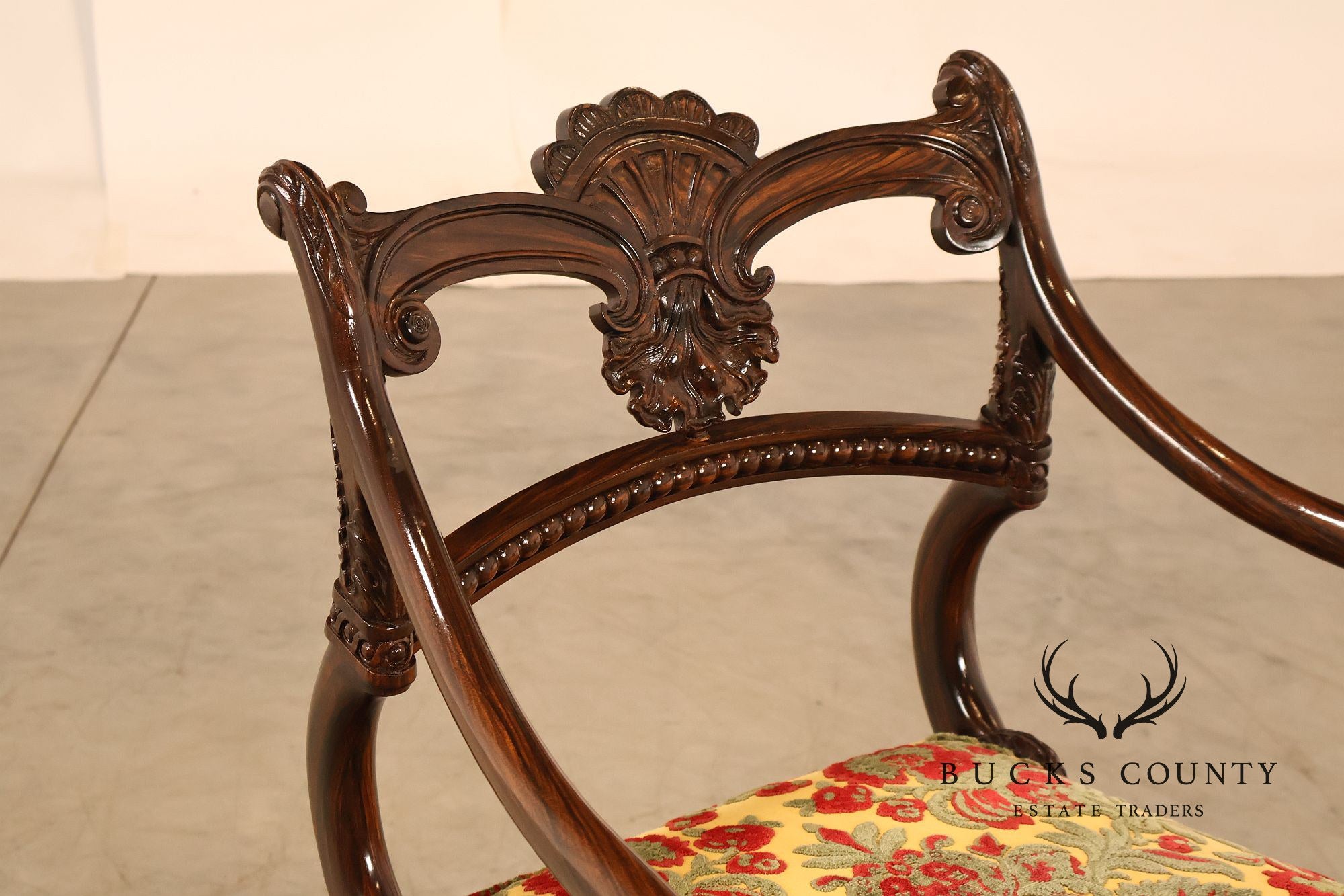 Smith & Watson Pair of Carved Mahogany Armchairs
